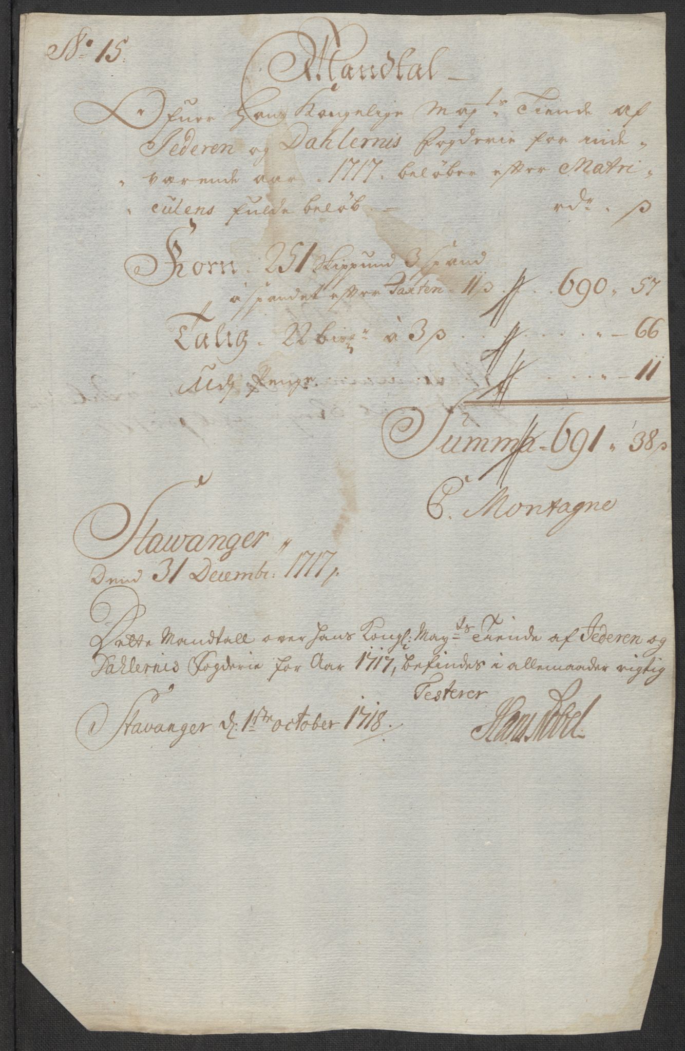 Rentekammeret inntil 1814, Reviderte regnskaper, Fogderegnskap, AV/RA-EA-4092/R46/L2742: Fogderegnskap Jæren og Dalane, 1717, s. 114