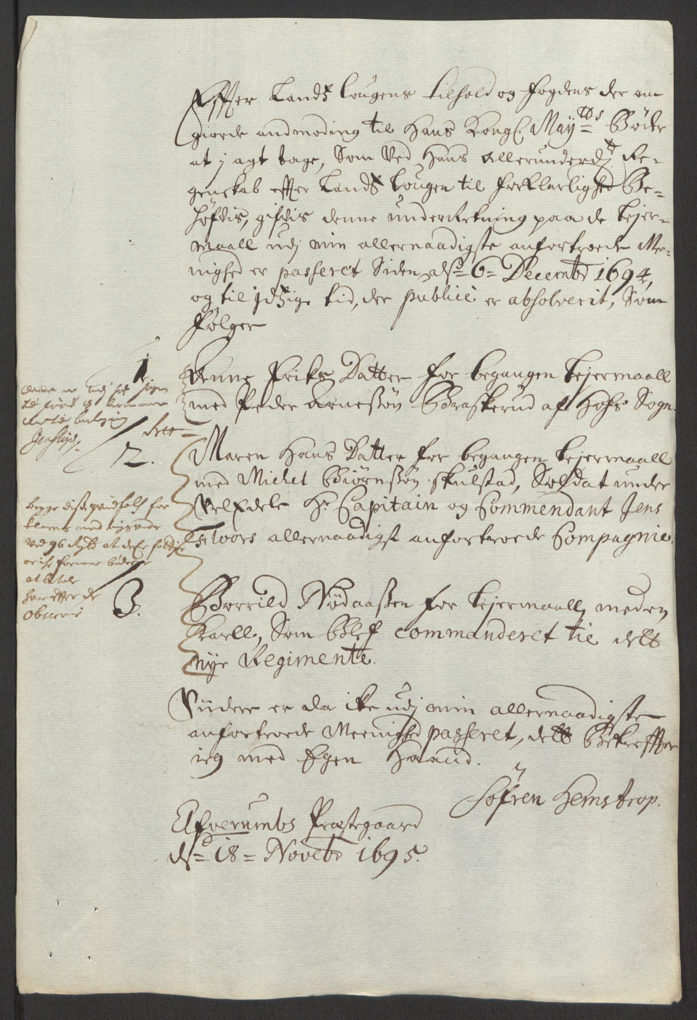 Rentekammeret inntil 1814, Reviderte regnskaper, Fogderegnskap, RA/EA-4092/R13/L0833: Fogderegnskap Solør, Odal og Østerdal, 1695, s. 197