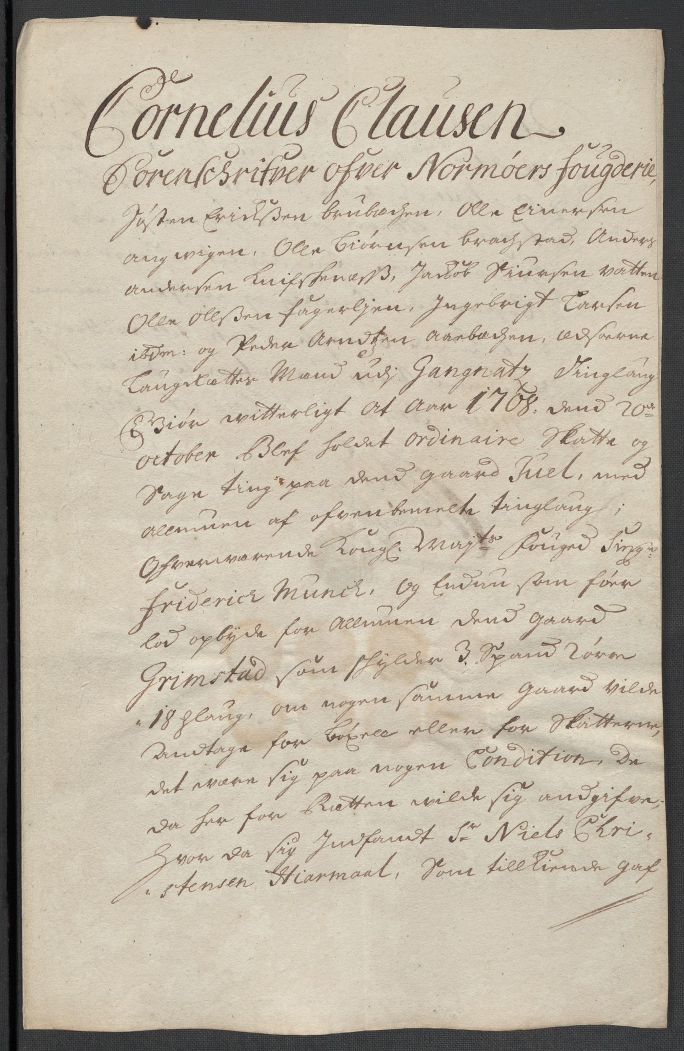 Rentekammeret inntil 1814, Reviderte regnskaper, Fogderegnskap, AV/RA-EA-4092/R56/L3743: Fogderegnskap Nordmøre, 1708, s. 146