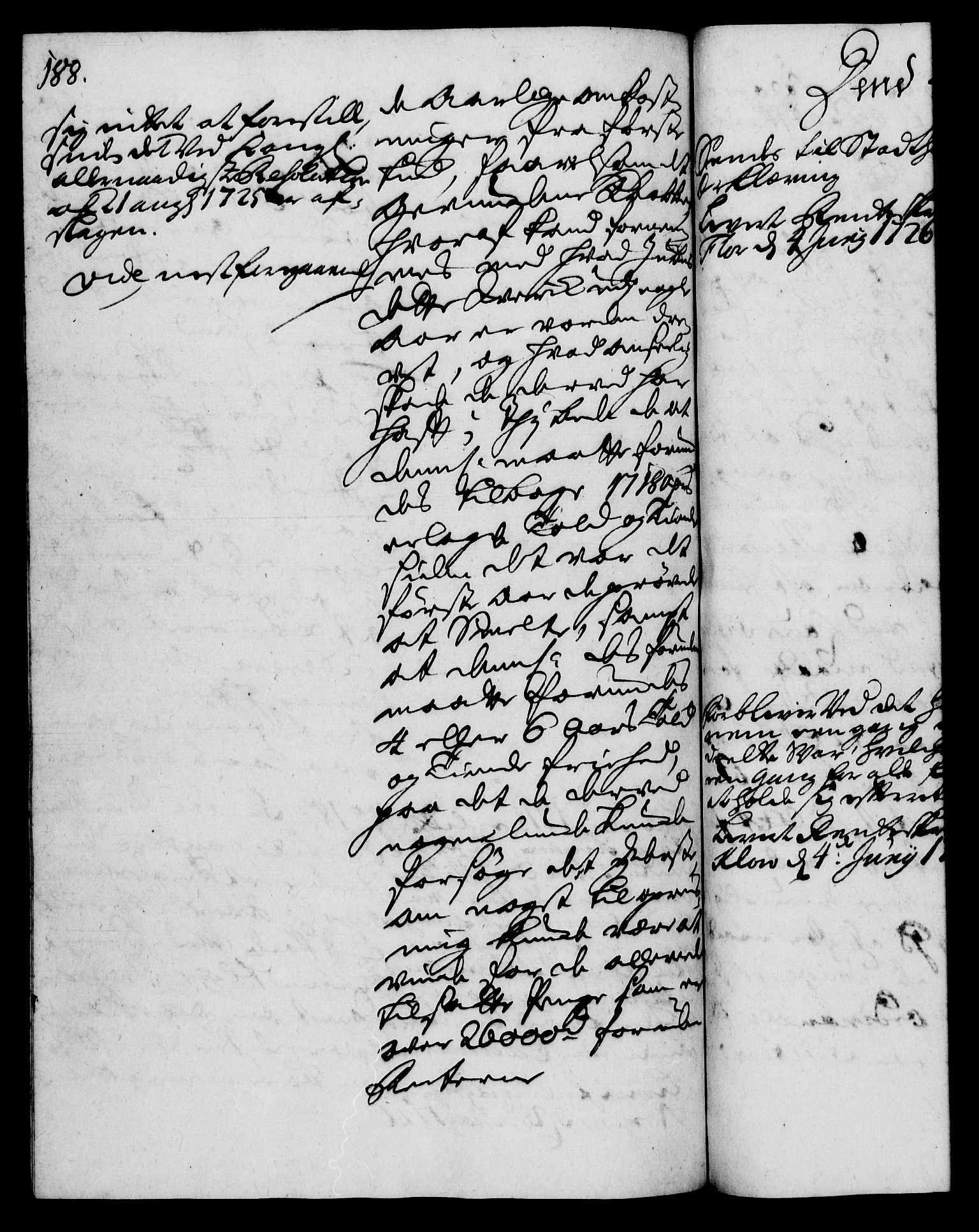 Rentekammeret, Kammerkanselliet, RA/EA-3111/G/Gh/Gha/L0008: Norsk ekstraktmemorialprotokoll (merket RK 53.53), 1725-1726, s. 188