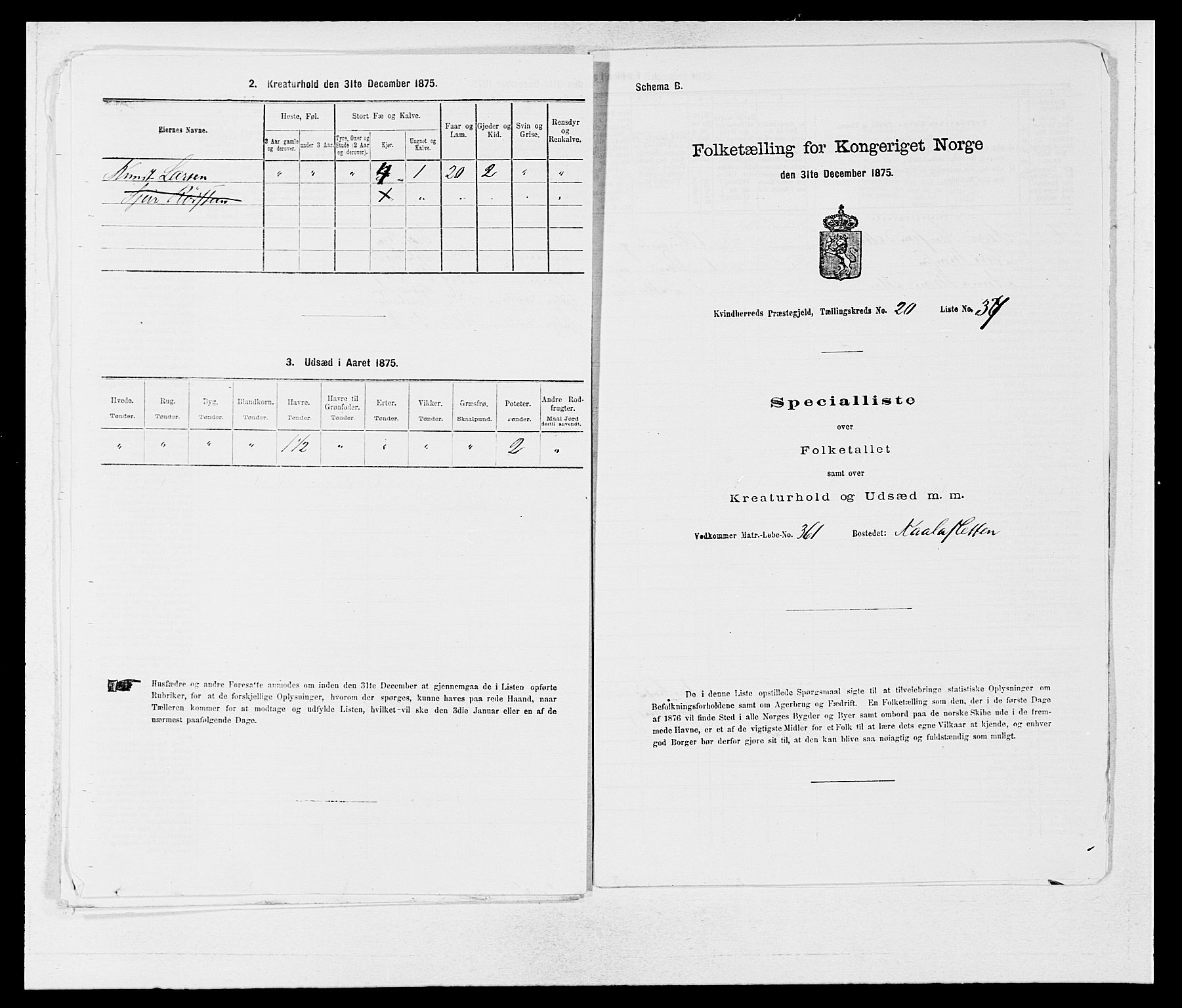 SAB, Folketelling 1875 for 1224P Kvinnherad prestegjeld, 1875, s. 1349