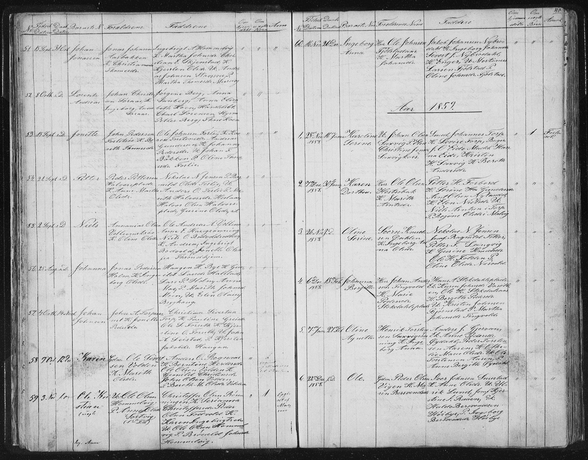 Ministerialprotokoller, klokkerbøker og fødselsregistre - Sør-Trøndelag, AV/SAT-A-1456/616/L0406: Ministerialbok nr. 616A03, 1843-1879, s. 40