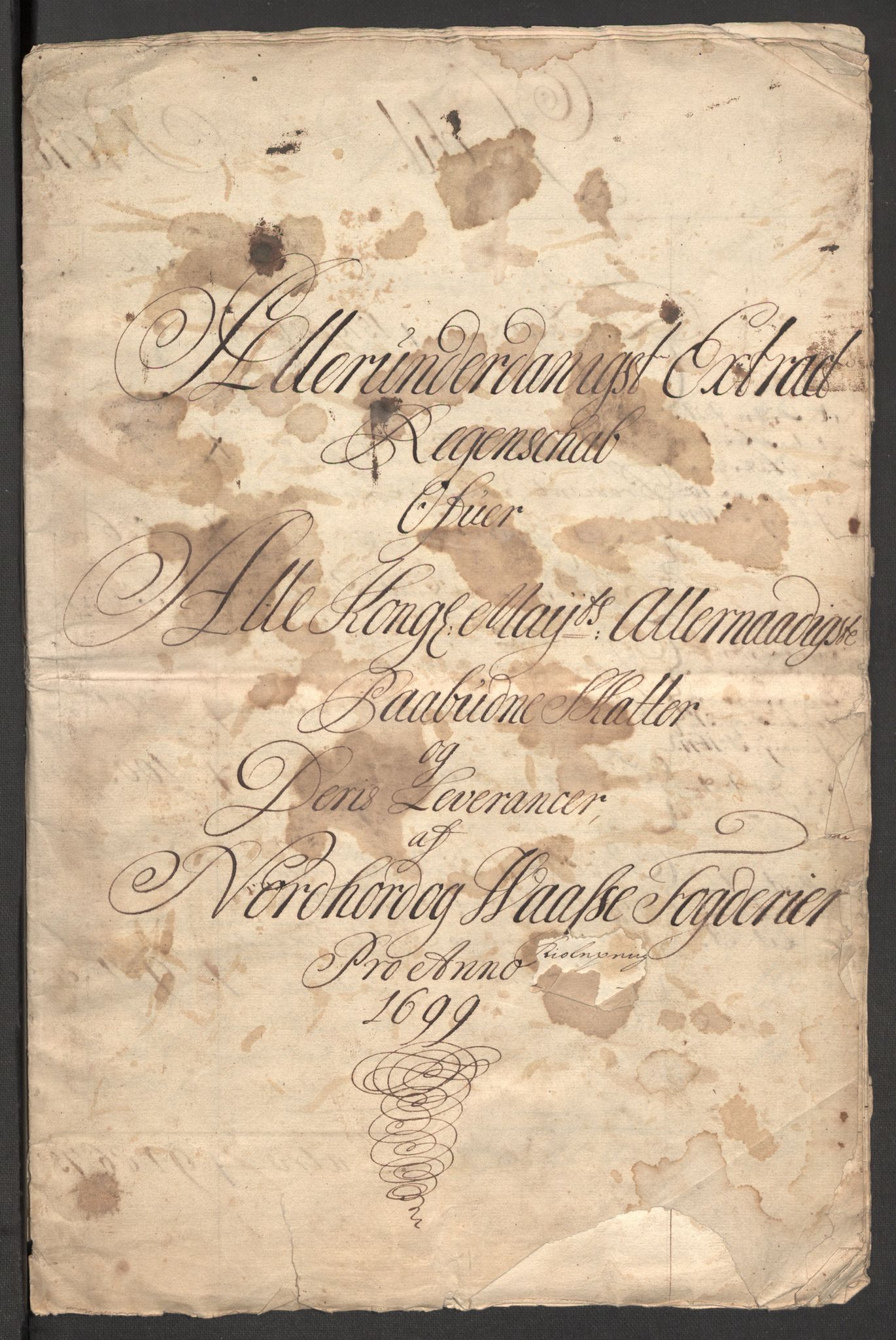 Rentekammeret inntil 1814, Reviderte regnskaper, Fogderegnskap, RA/EA-4092/R51/L3184: Fogderegnskap Nordhordland og Voss, 1698-1699, s. 186