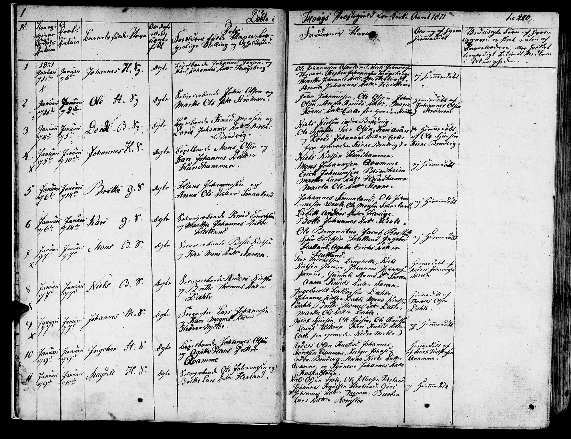 Haus sokneprestembete, AV/SAB-A-75601/H/Haa: Ministerialbok nr. A 13, 1821-1827, s. 1