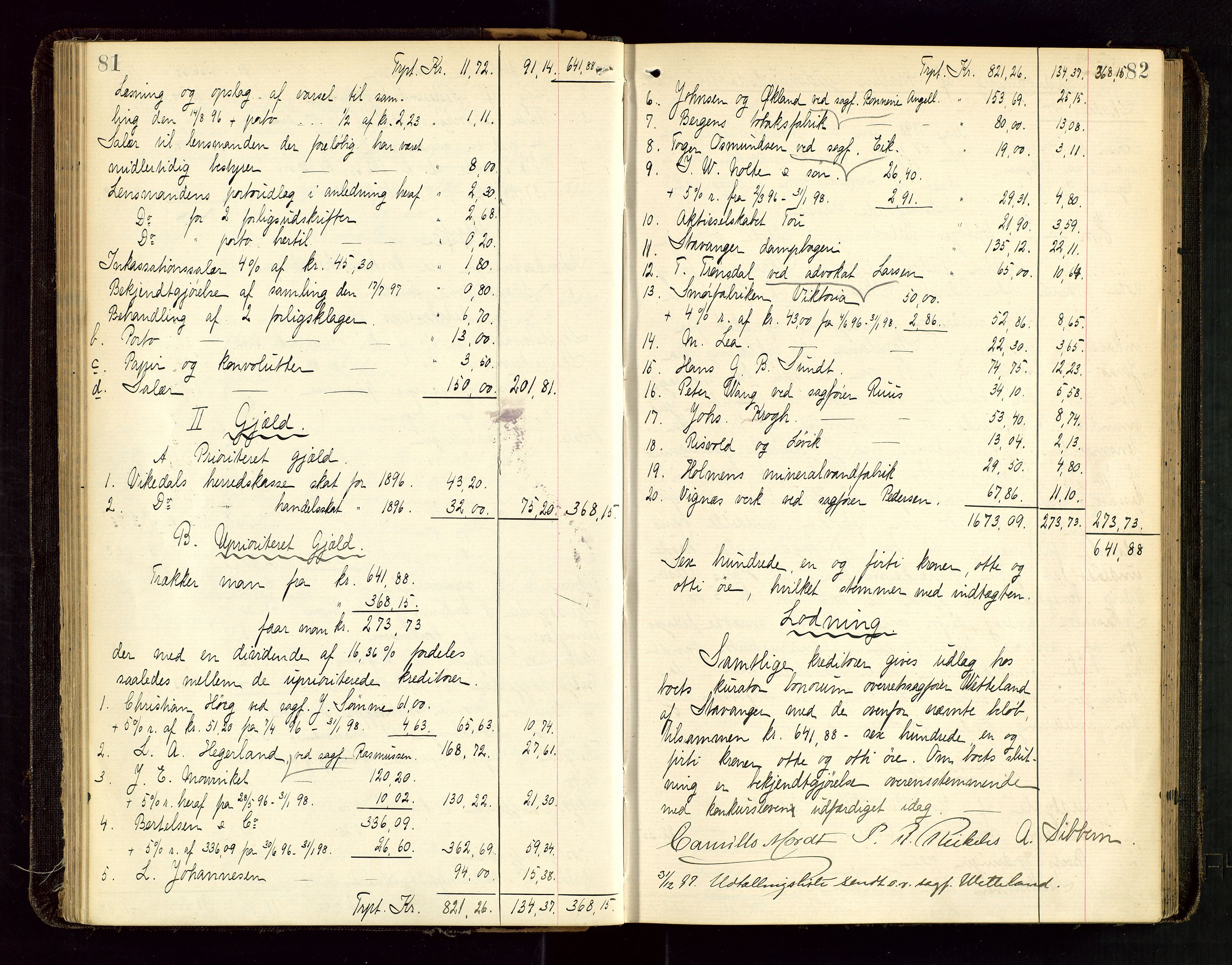 Ryfylke tingrett, AV/SAST-A-100055/001/IV/IVD/L0030: Skifteprotokoll, register i protokollen, 1897-1899, s. 81-82