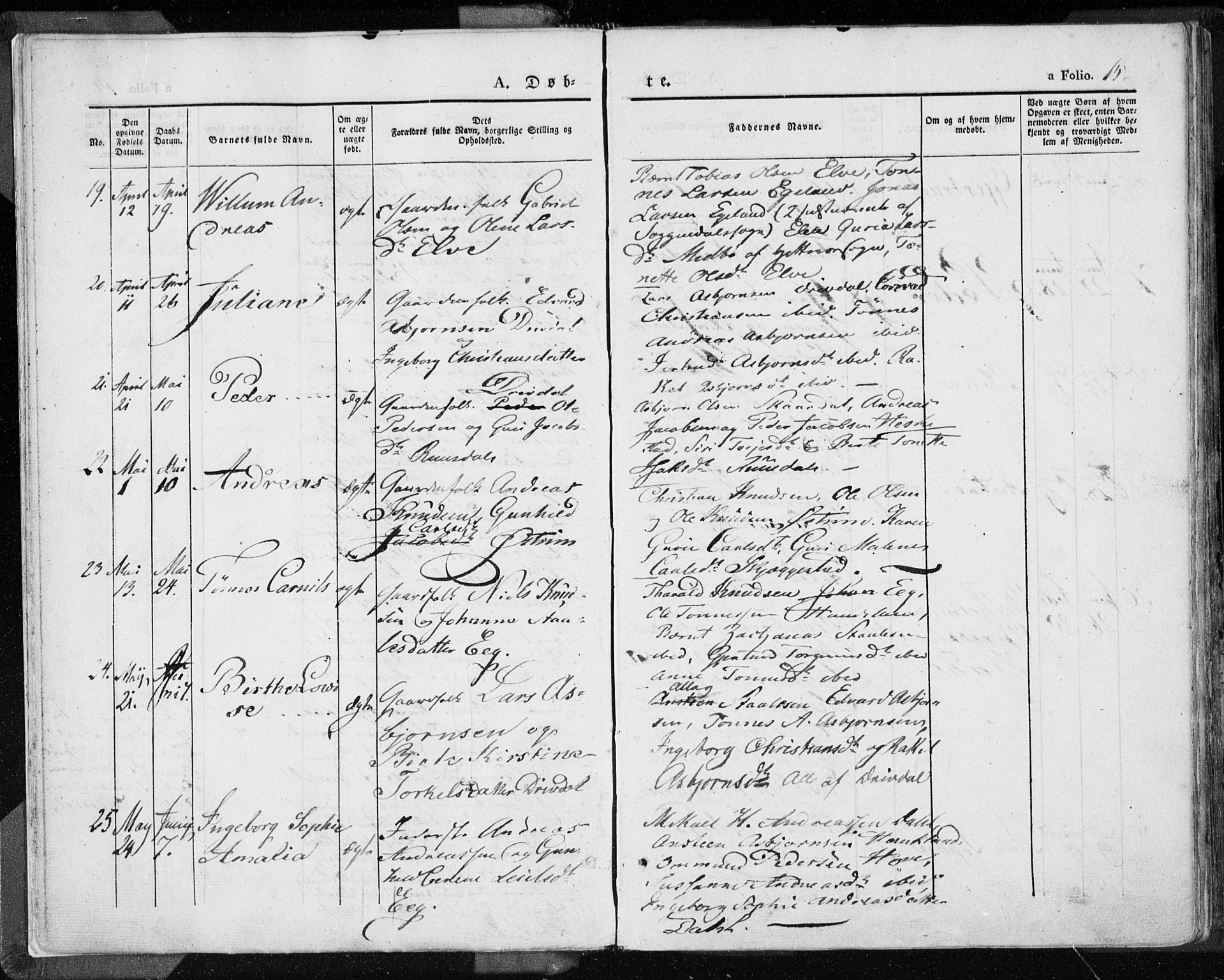 Lund sokneprestkontor, AV/SAST-A-101809/S06/L0007: Ministerialbok nr. A 7.1, 1833-1854, s. 15