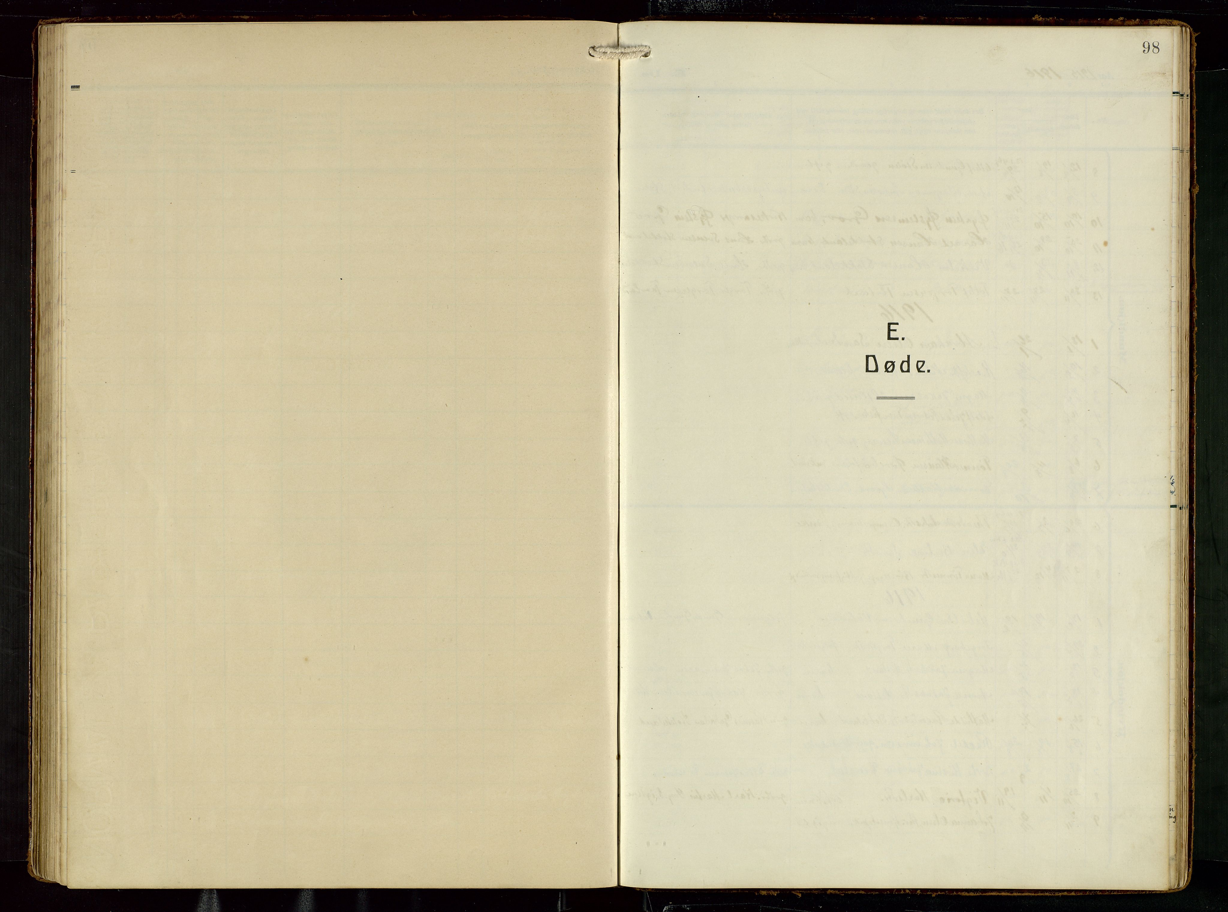 Eigersund sokneprestkontor, AV/SAST-A-101807/001/30/30BB/L0022: Klokkerbok nr. B 22, 1915-1947, s. 98