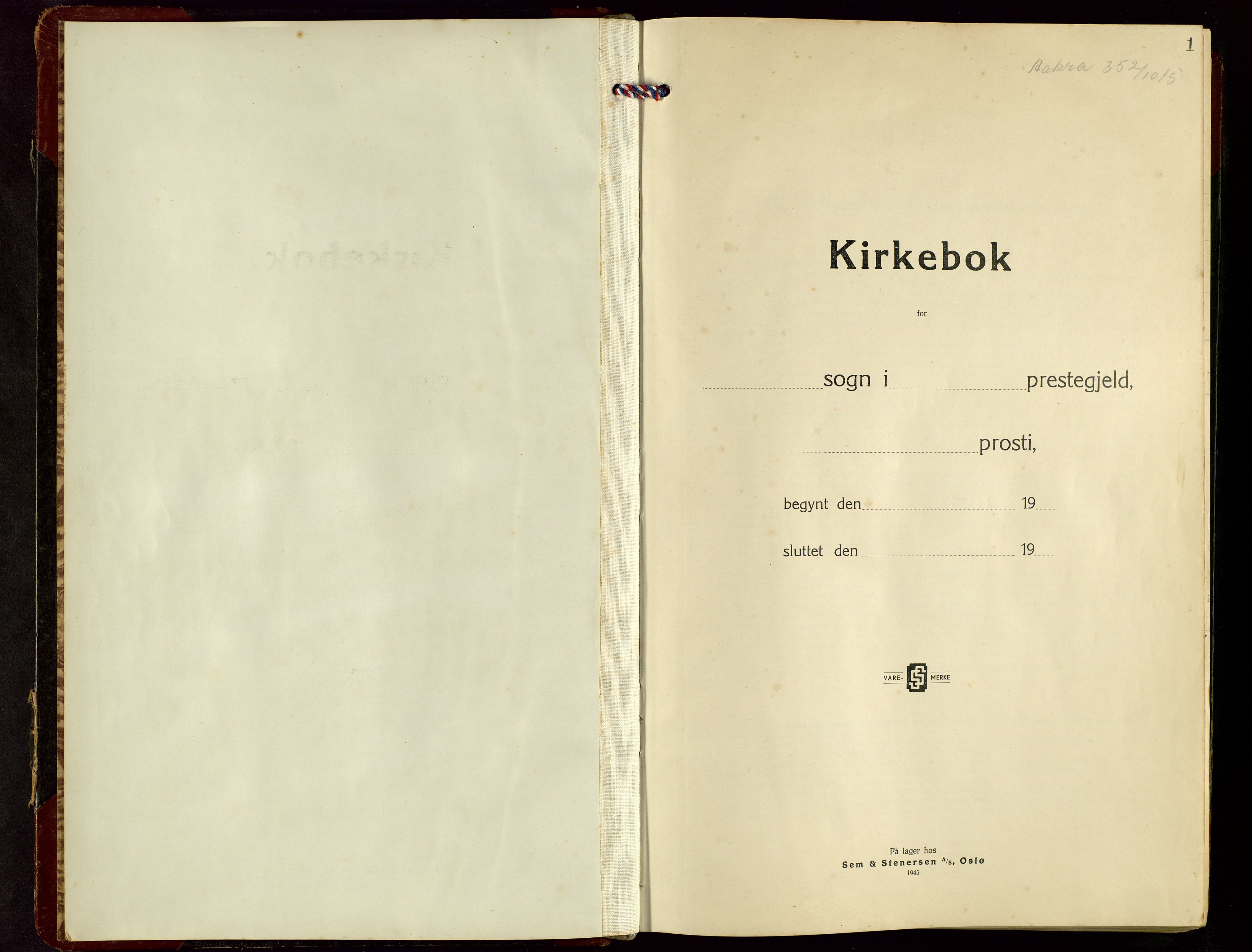 Kopervik sokneprestkontor, SAST/A-101850/H/Ha/Hab/L0015: Klokkerbok nr. B 15, 1947-1974, s. 1