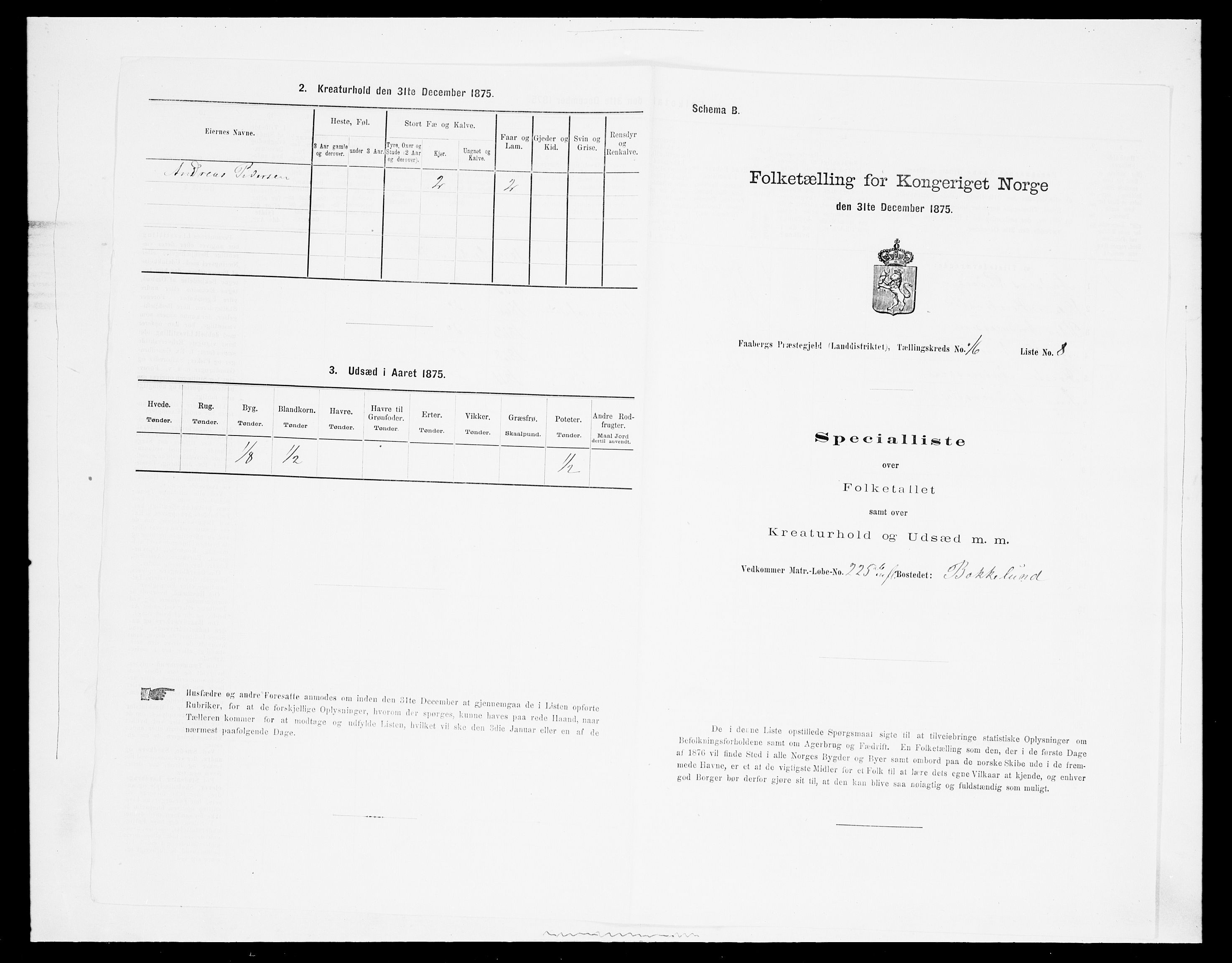 SAH, Folketelling 1875 for 0524L Fåberg prestegjeld, Fåberg sokn og Lillehammer landsokn, 1875, s. 1930