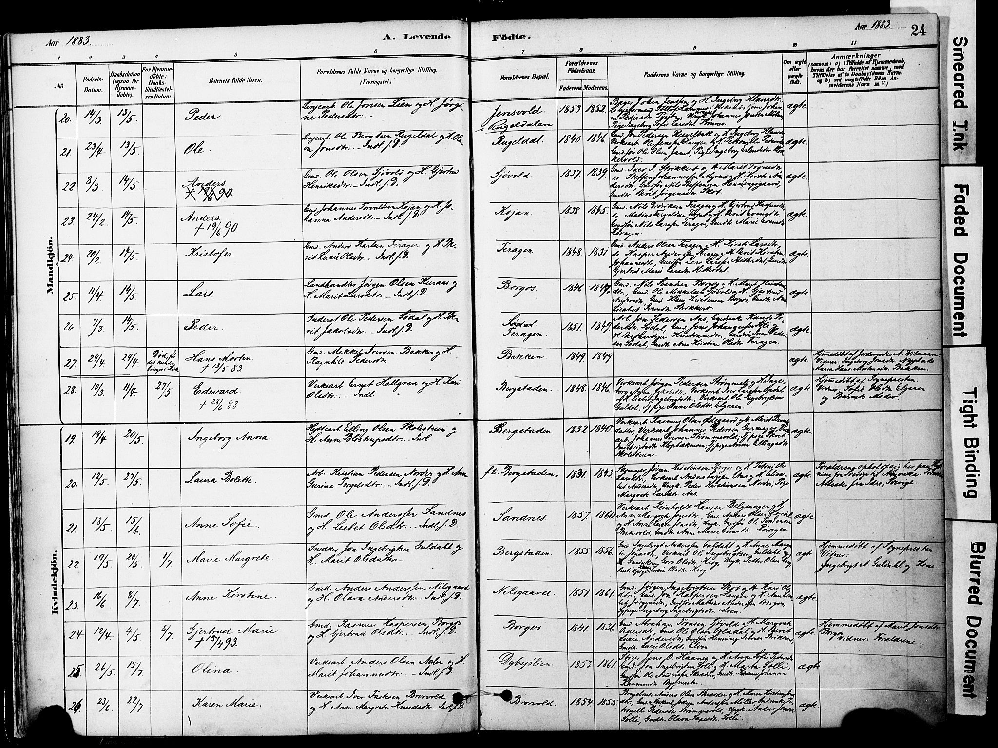 Ministerialprotokoller, klokkerbøker og fødselsregistre - Sør-Trøndelag, AV/SAT-A-1456/681/L0933: Ministerialbok nr. 681A11, 1879-1890, s. 24
