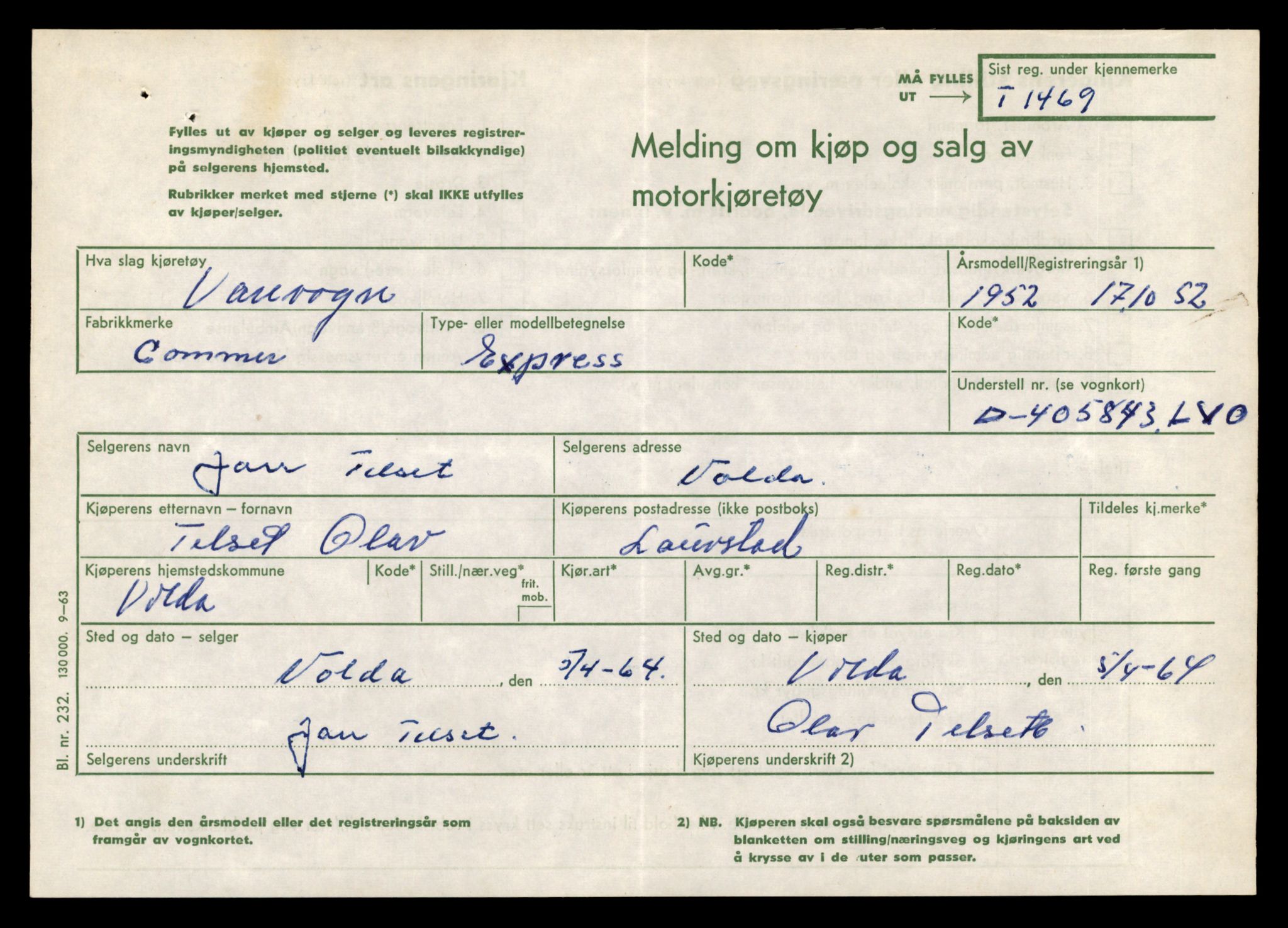 Møre og Romsdal vegkontor - Ålesund trafikkstasjon, SAT/A-4099/F/Fe/L0013: Registreringskort for kjøretøy T 1451 - T 1564, 1927-1998, s. 355