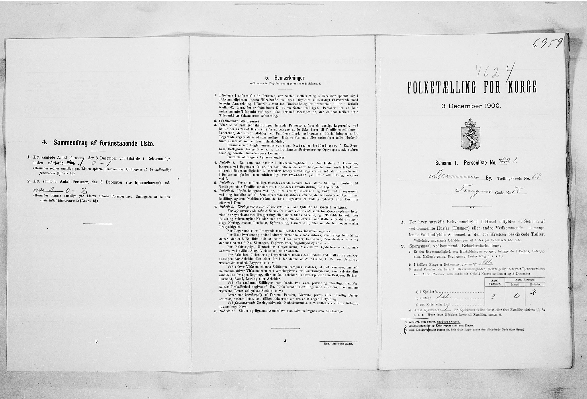 RA, Folketelling 1900 for 0602 Drammen kjøpstad, 1900, s. 14260
