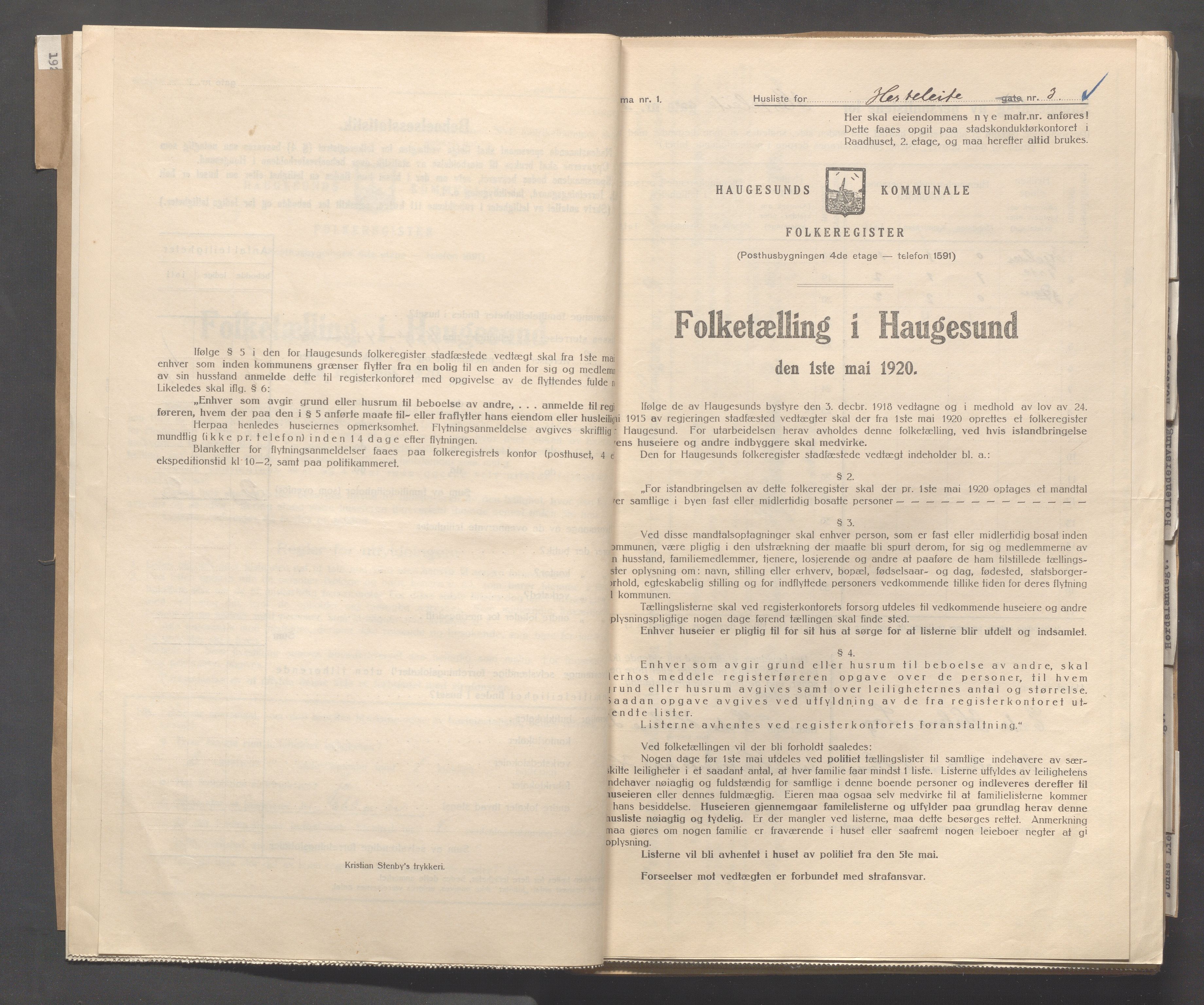 IKAR, Kommunal folketelling 1.5.1920 for Haugesund, 1920, s. 2099