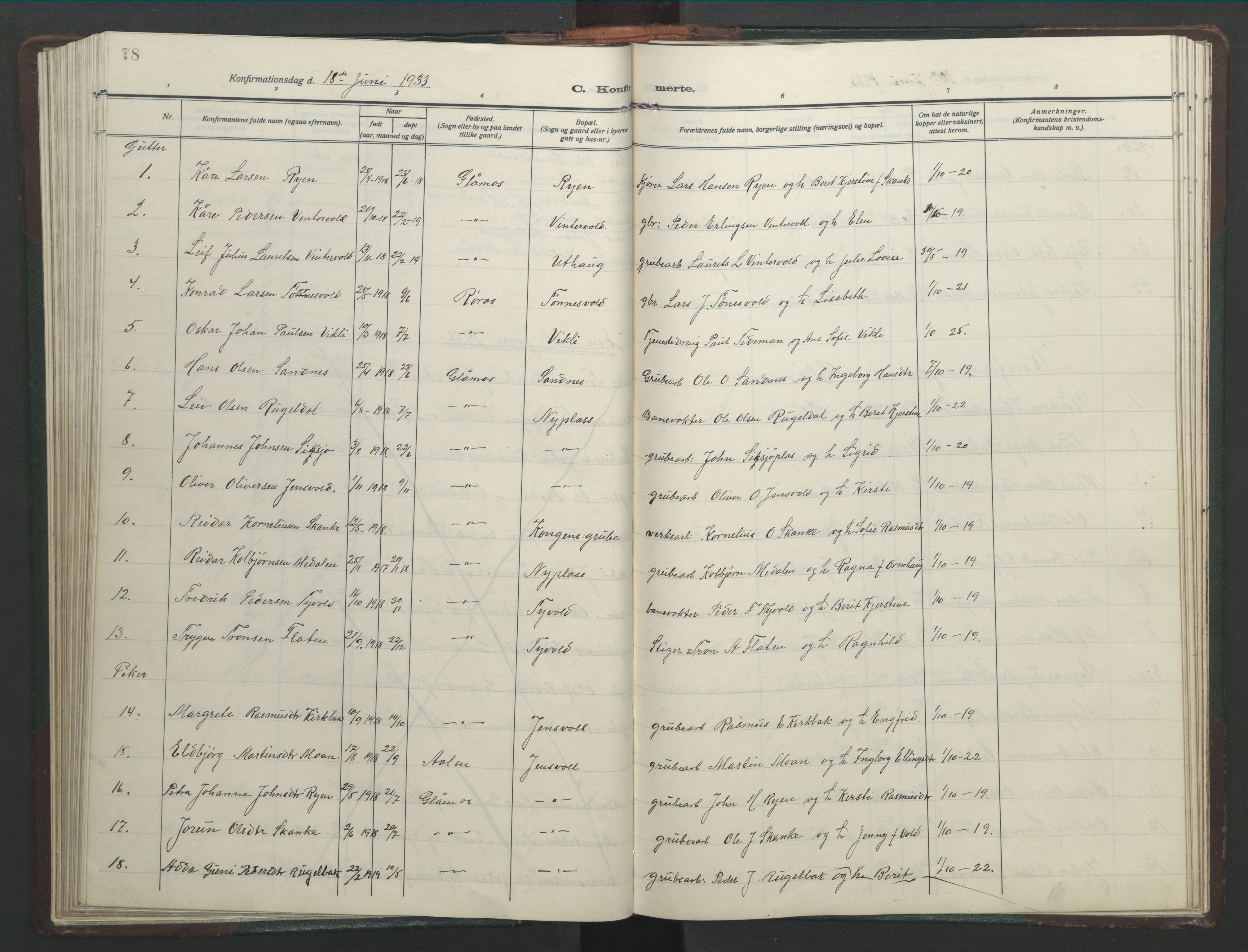 Ministerialprotokoller, klokkerbøker og fødselsregistre - Sør-Trøndelag, AV/SAT-A-1456/682/L0947: Klokkerbok nr. 682C01, 1926-1968, s. 78