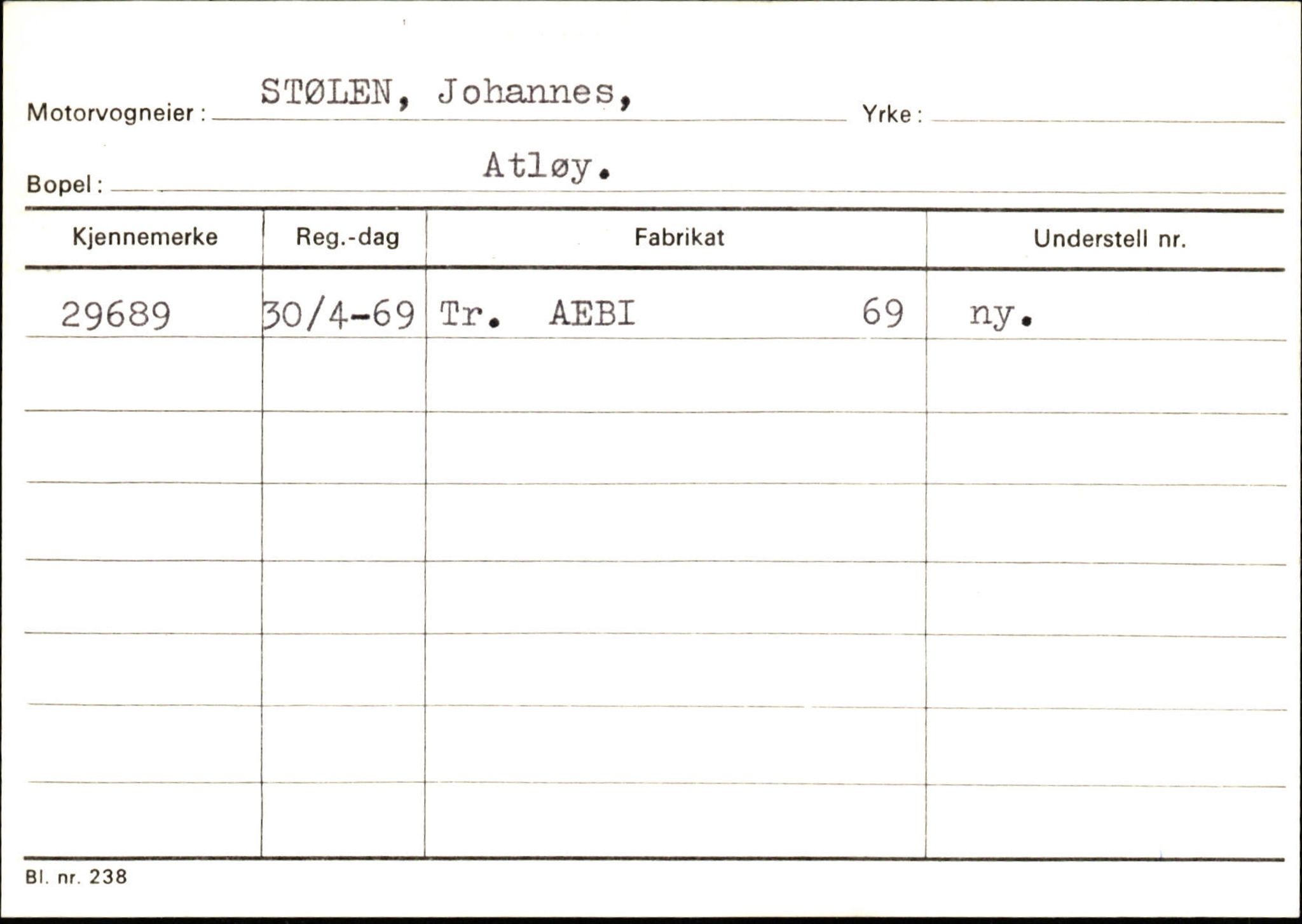 Statens vegvesen, Sogn og Fjordane vegkontor, AV/SAB-A-5301/4/F/L0132: Eigarregister Askvoll A-Å. Balestrand A-Å, 1945-1975, s. 1286