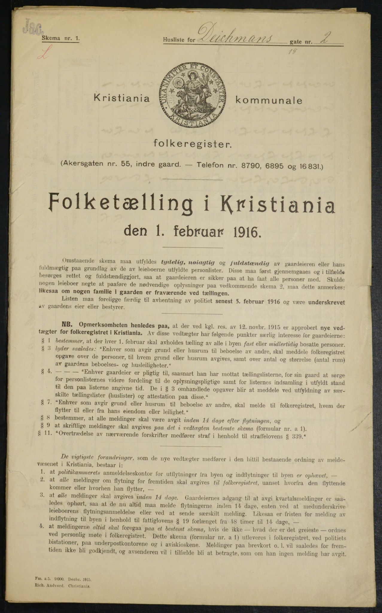 OBA, Kommunal folketelling 1.2.1916 for Kristiania, 1916, s. 15437