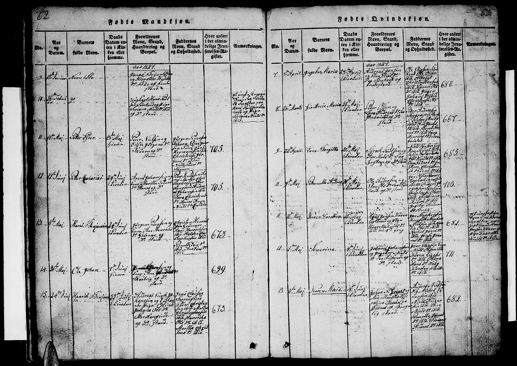 Ministerialprotokoller, klokkerbøker og fødselsregistre - Nordland, AV/SAT-A-1459/812/L0186: Klokkerbok nr. 812C04, 1820-1849, s. 62-63