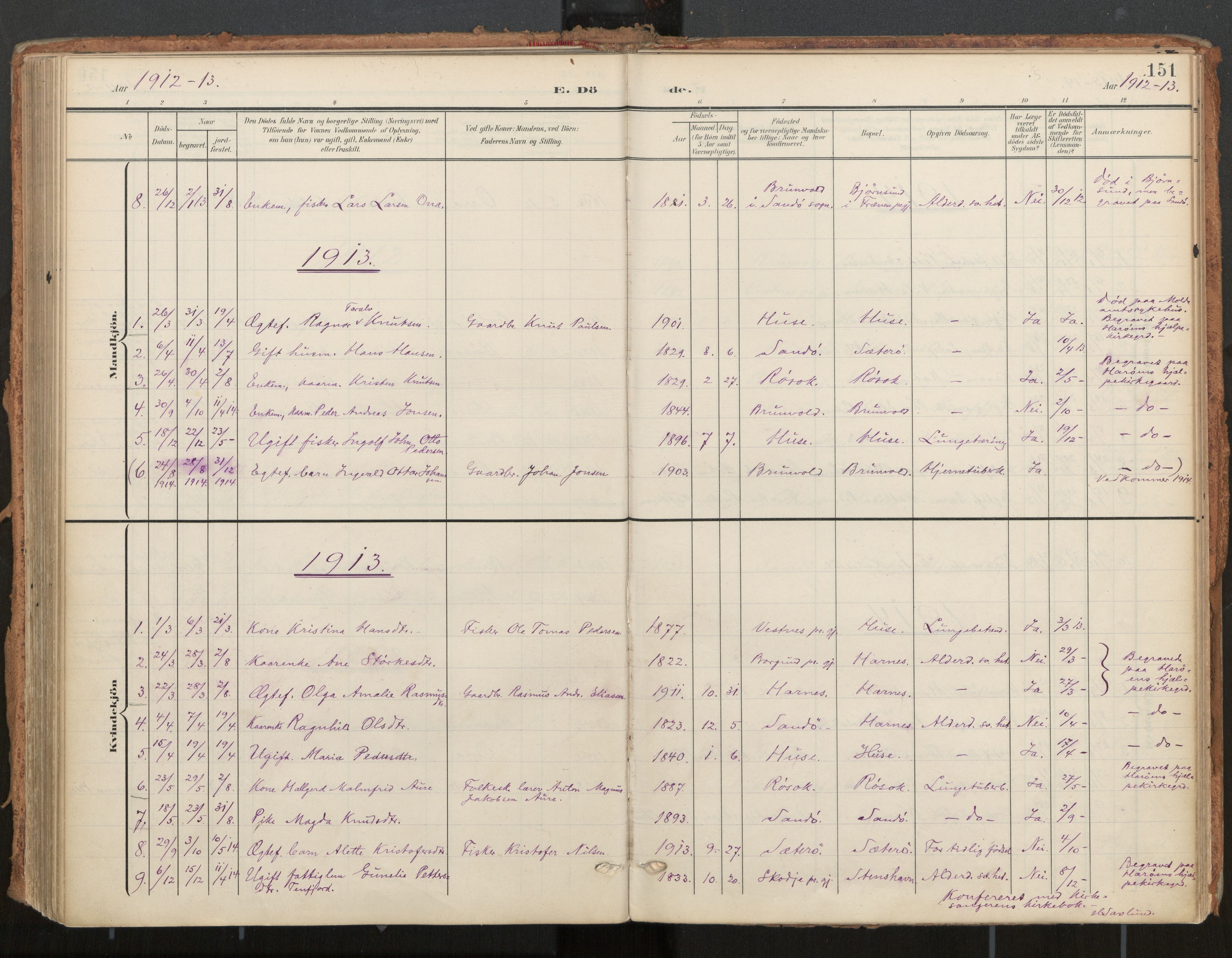 Ministerialprotokoller, klokkerbøker og fødselsregistre - Møre og Romsdal, AV/SAT-A-1454/561/L0730: Ministerialbok nr. 561A04, 1901-1929, s. 151