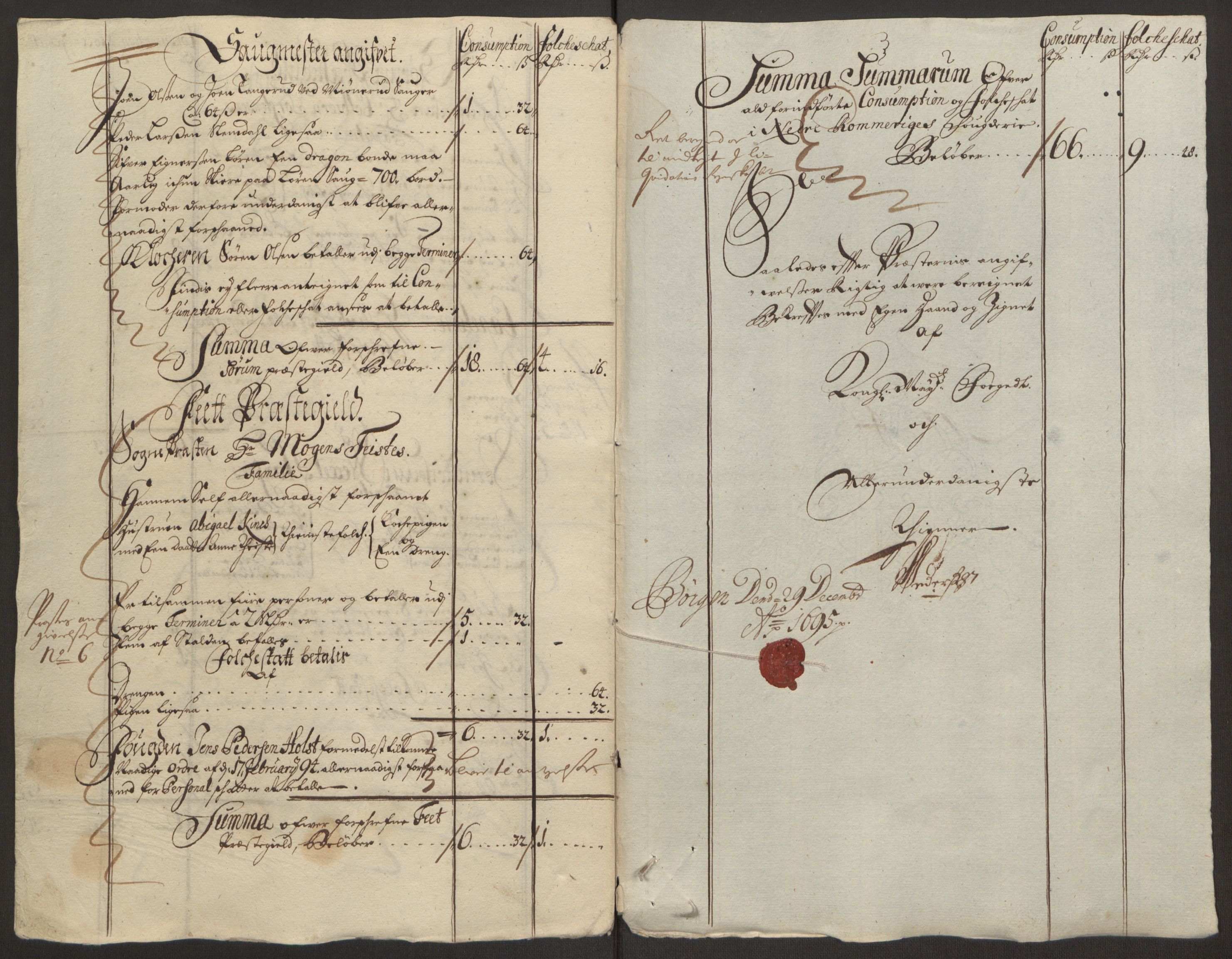 Rentekammeret inntil 1814, Reviderte regnskaper, Fogderegnskap, AV/RA-EA-4092/R11/L0579: Fogderegnskap Nedre Romerike, 1694-1695, s. 411