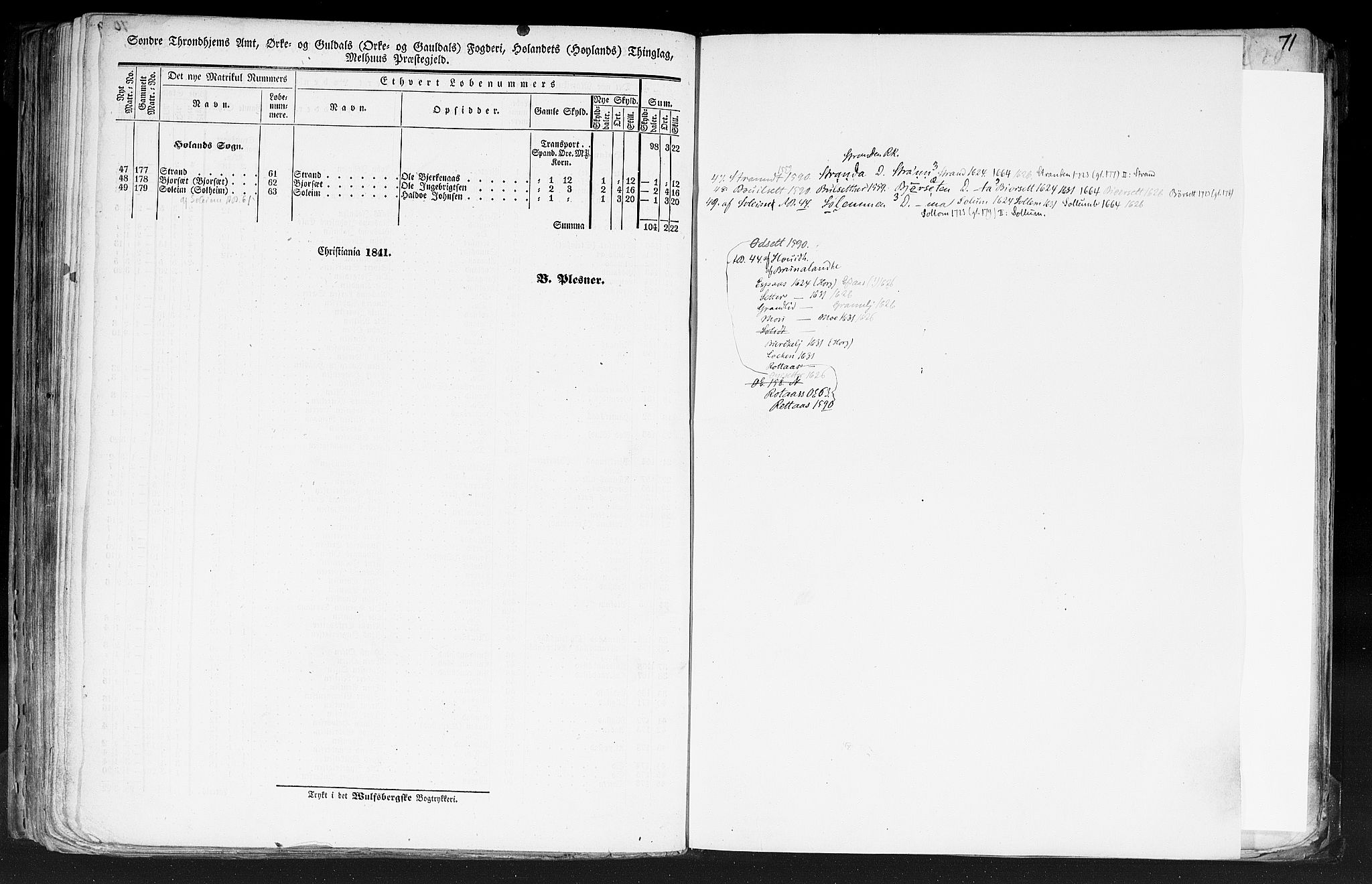 Rygh, AV/RA-PA-0034/F/Fb/L0014: Matrikkelen for 1838 - Søndre Trondhjems amt (Sør-Trøndelag fylke), 1838, s. 70b