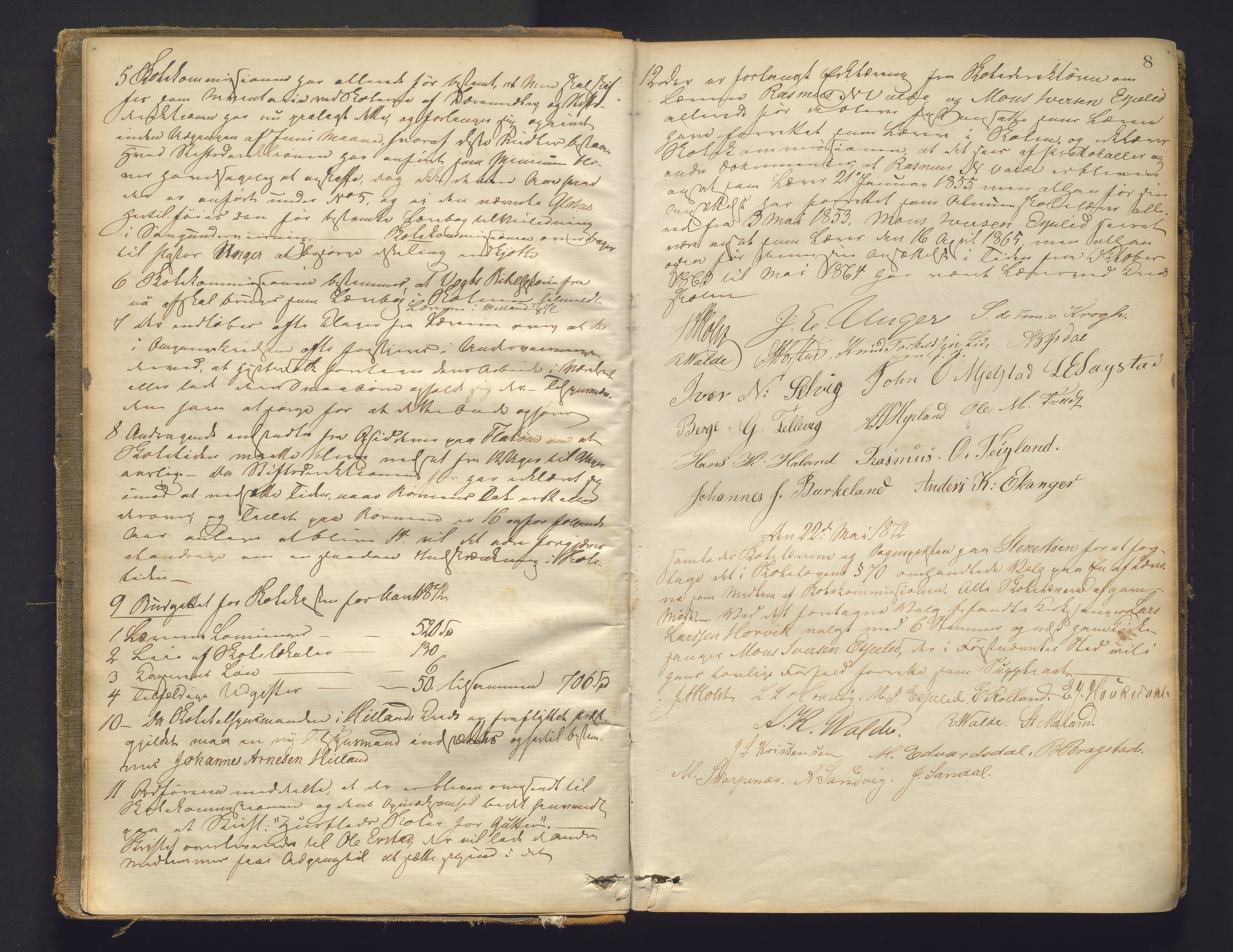 Hamre kommune. Skulestyret, IKAH/1254-211/A/Aa/L0001: Møtebok for Hamre skulestyre (og nytta som kopibok og postjournal, sjå innhold), 1869-1923