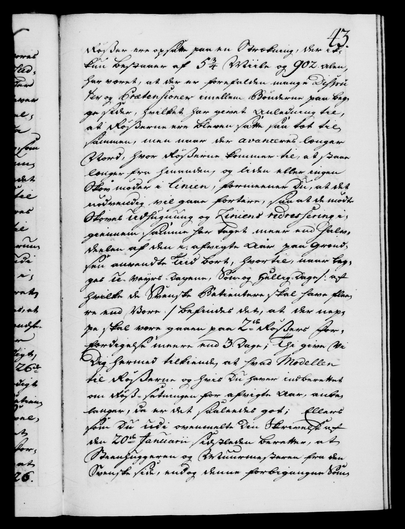 Danske Kanselli 1572-1799, AV/RA-EA-3023/F/Fc/Fca/Fcab/L0034: Norske tegnelser, 1753-1754, s. 43a