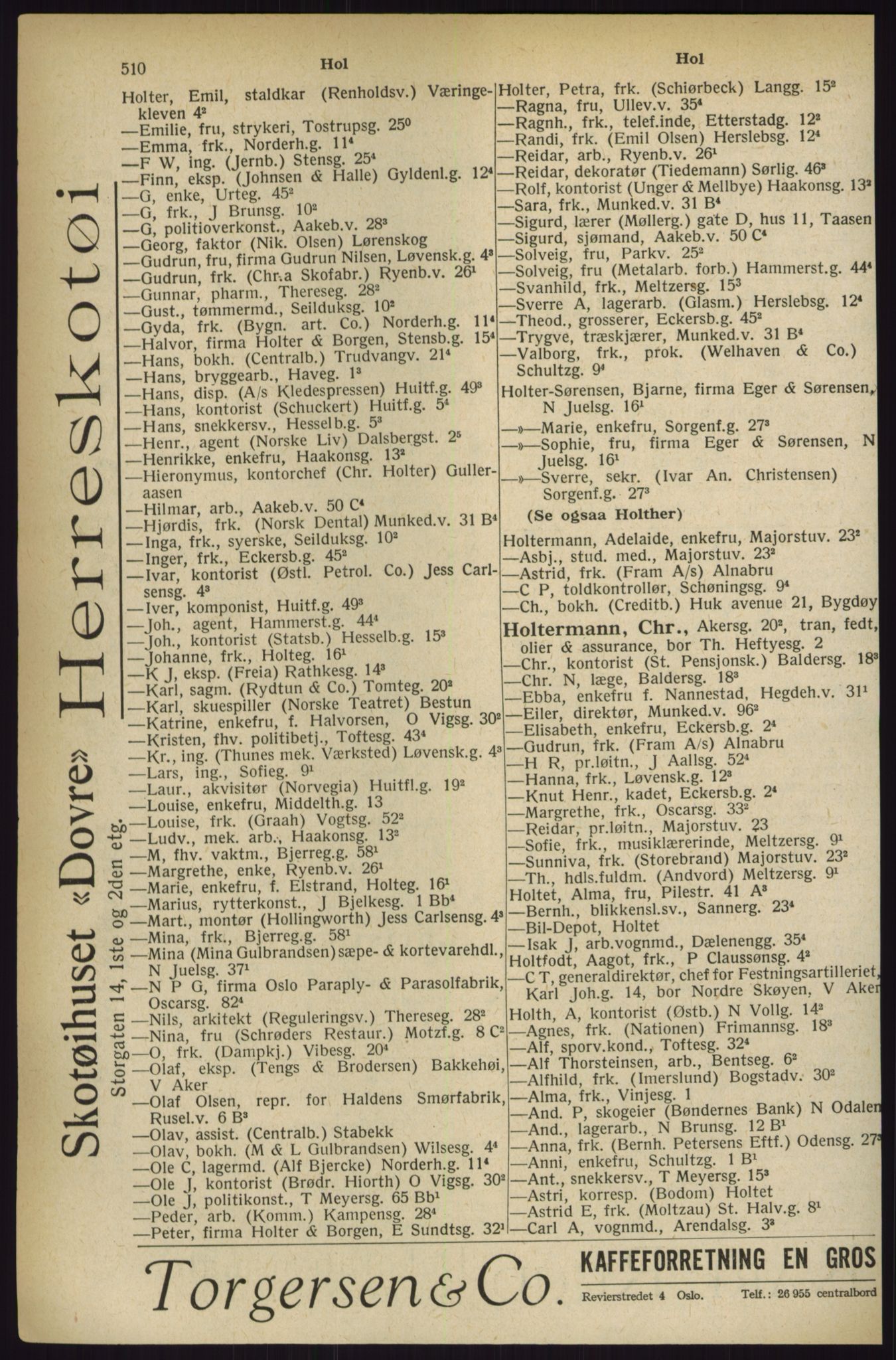 Kristiania/Oslo adressebok, PUBL/-, 1927, s. 510