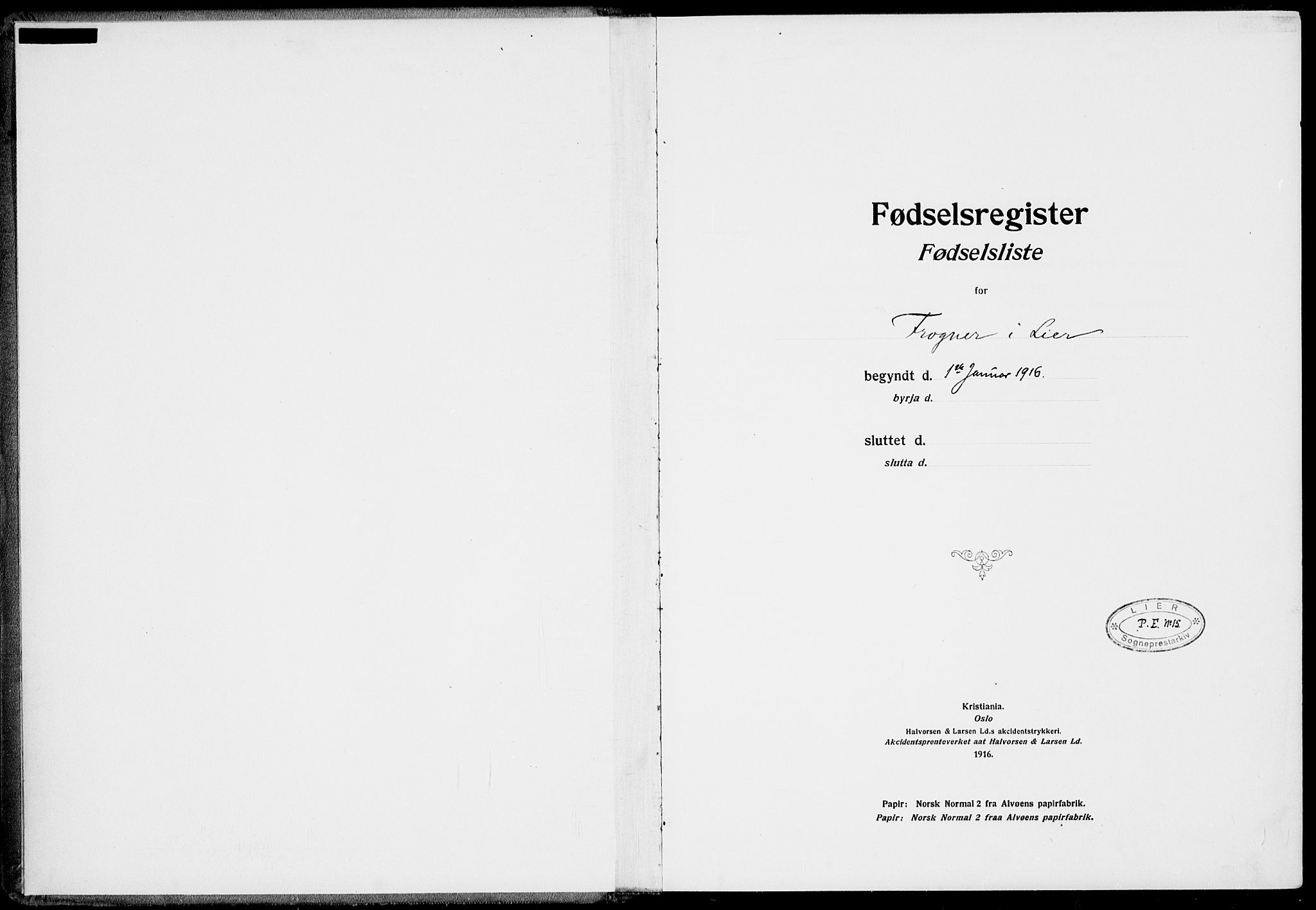 Lier kirkebøker, AV/SAKO-A-230/J/Ja/L0001: Fødselsregister nr. 1, 1916-1928