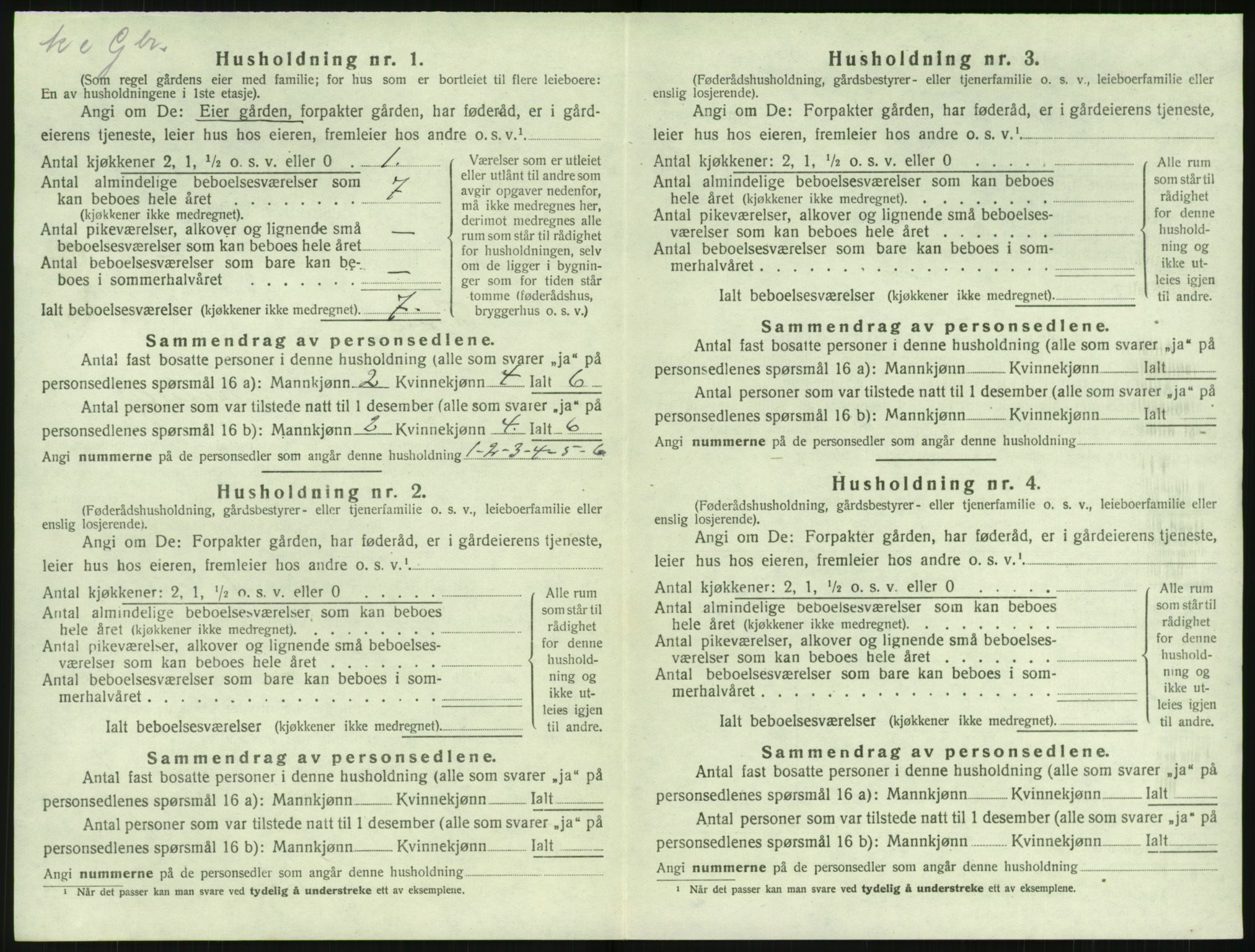 SAK, Folketelling 1920 for 0923 Fjære herred, 1920, s. 1968