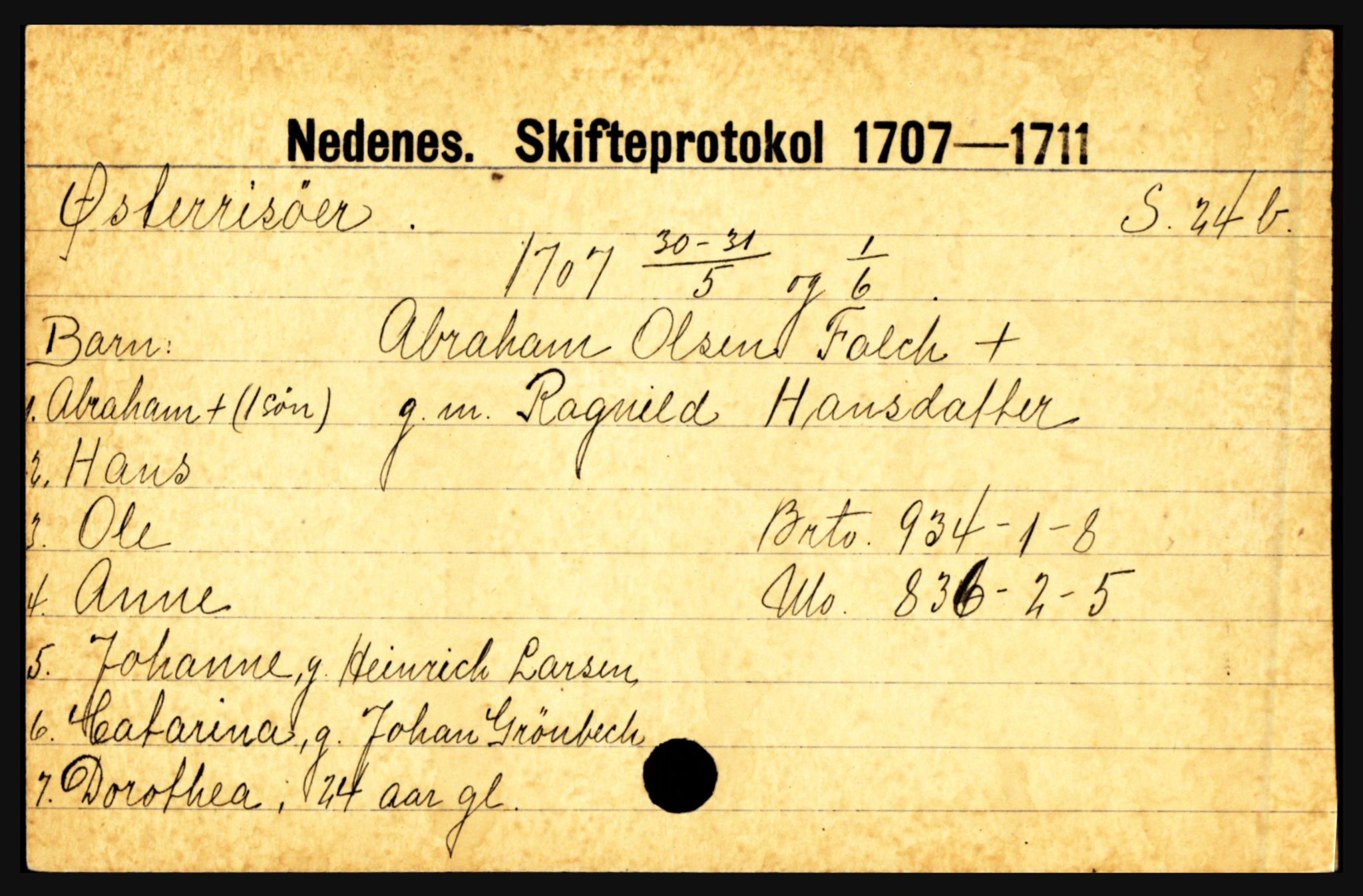 Nedenes sorenskriveri før 1824, AV/SAK-1221-0007/H, s. 24025