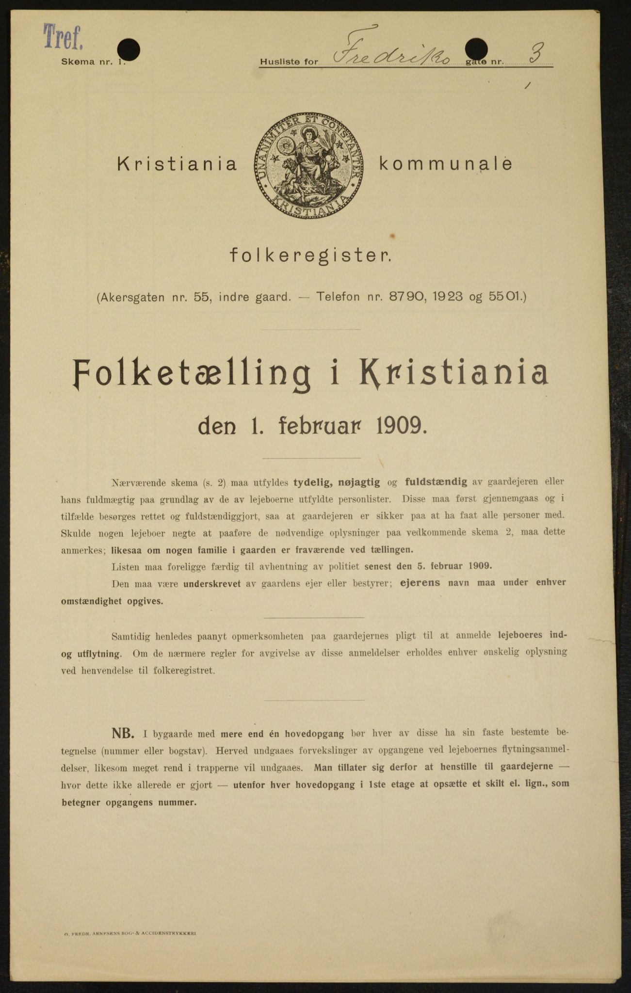 OBA, Kommunal folketelling 1.2.1909 for Kristiania kjøpstad, 1909, s. 24093