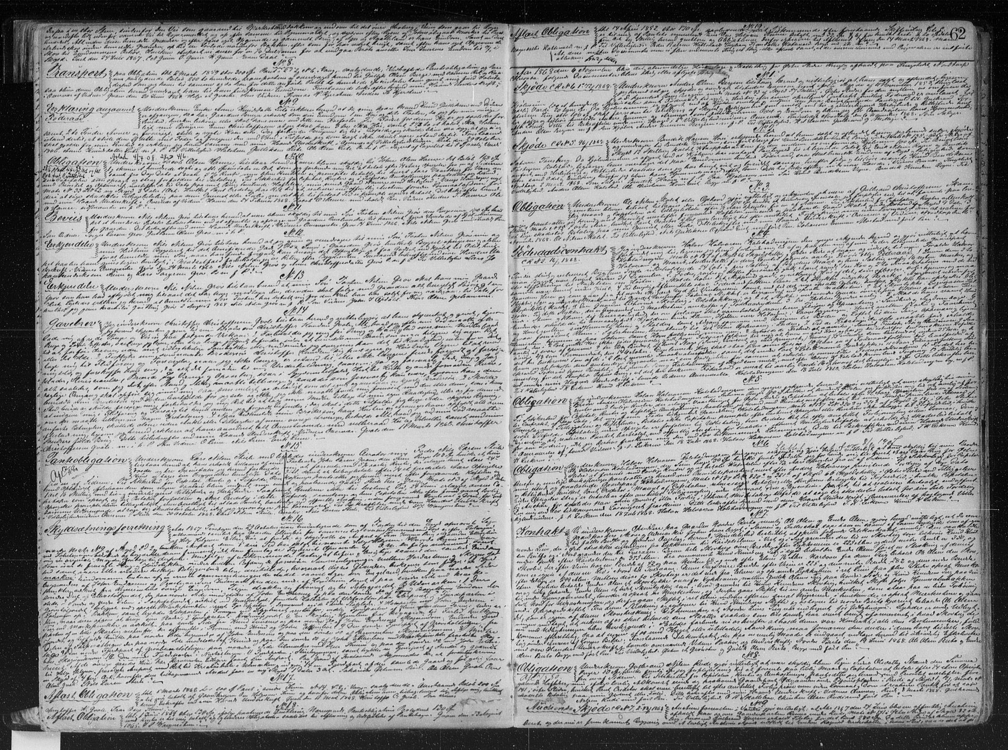 Valdres sorenskriveri, SAH/TING-016/H/Hb/Hba/L0013/0001: Pantebok nr. 13a, 1867-1871, s. 62