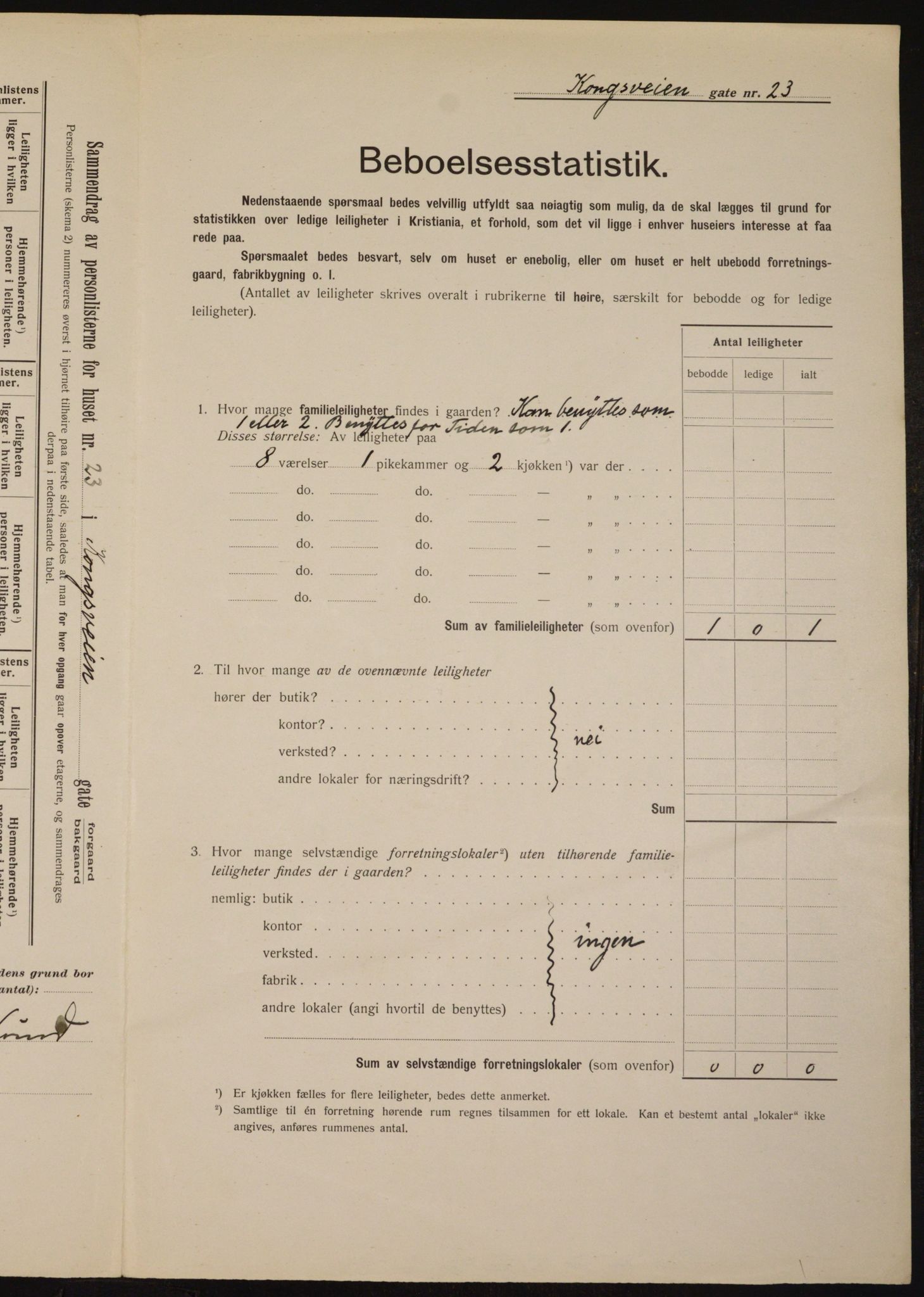 OBA, Kommunal folketelling 1.2.1912 for Kristiania, 1912, s. 53255