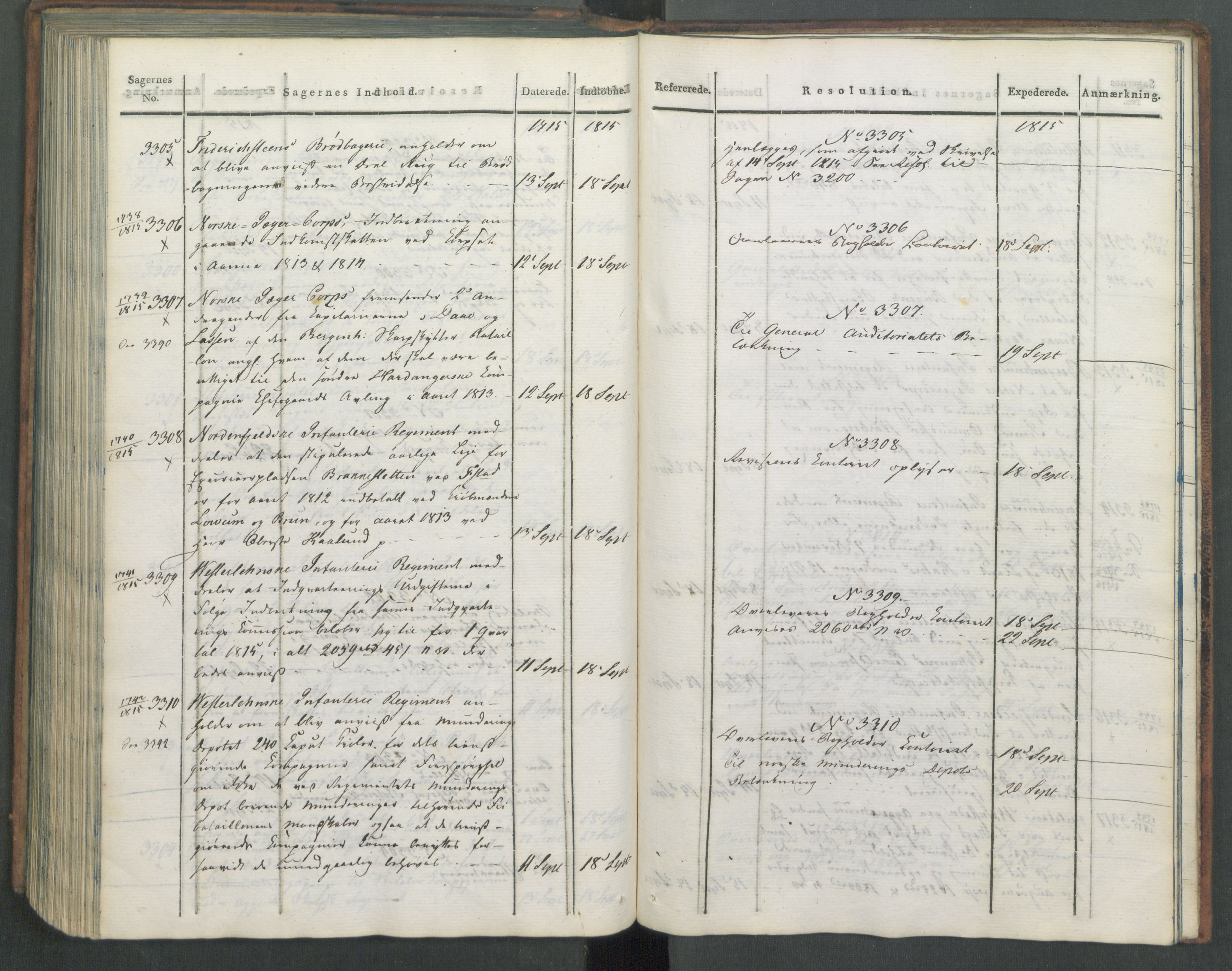 Armédepartementet, AV/RA-RAFA-3493/C/Ca/L0005: 6. Departements Journal, 1815