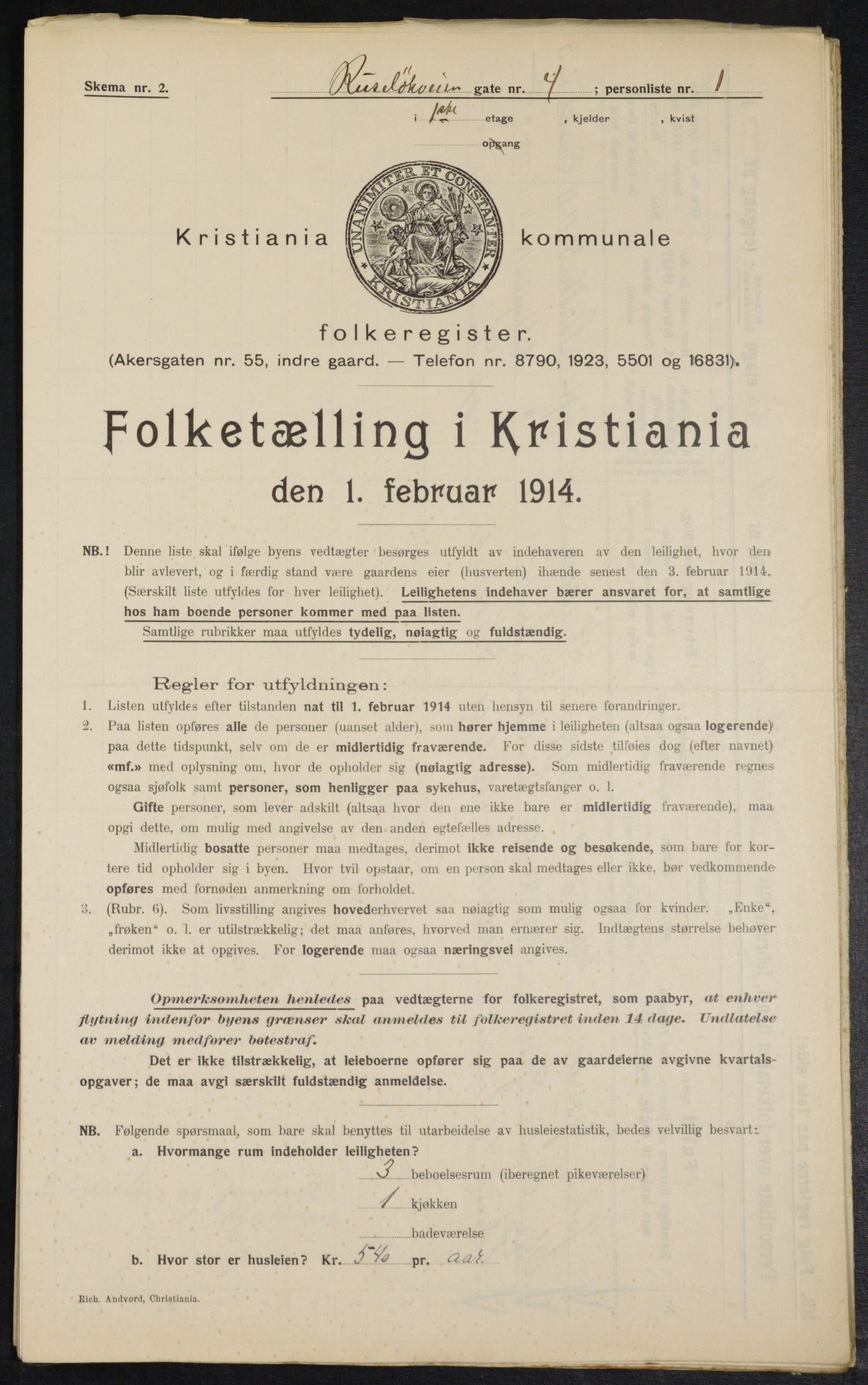 OBA, Kommunal folketelling 1.2.1914 for Kristiania, 1914, s. 84501