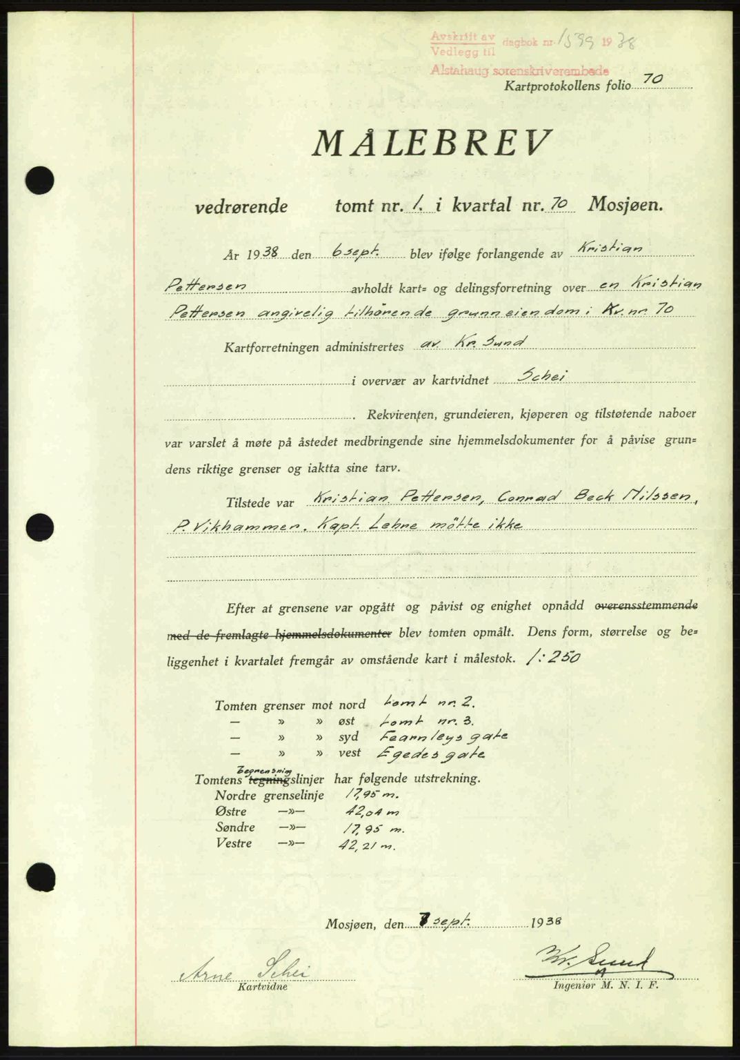 Alstahaug sorenskriveri, SAT/A-1009: Pantebok nr. A3, 1937-1938, Dagboknr: 1599/1938