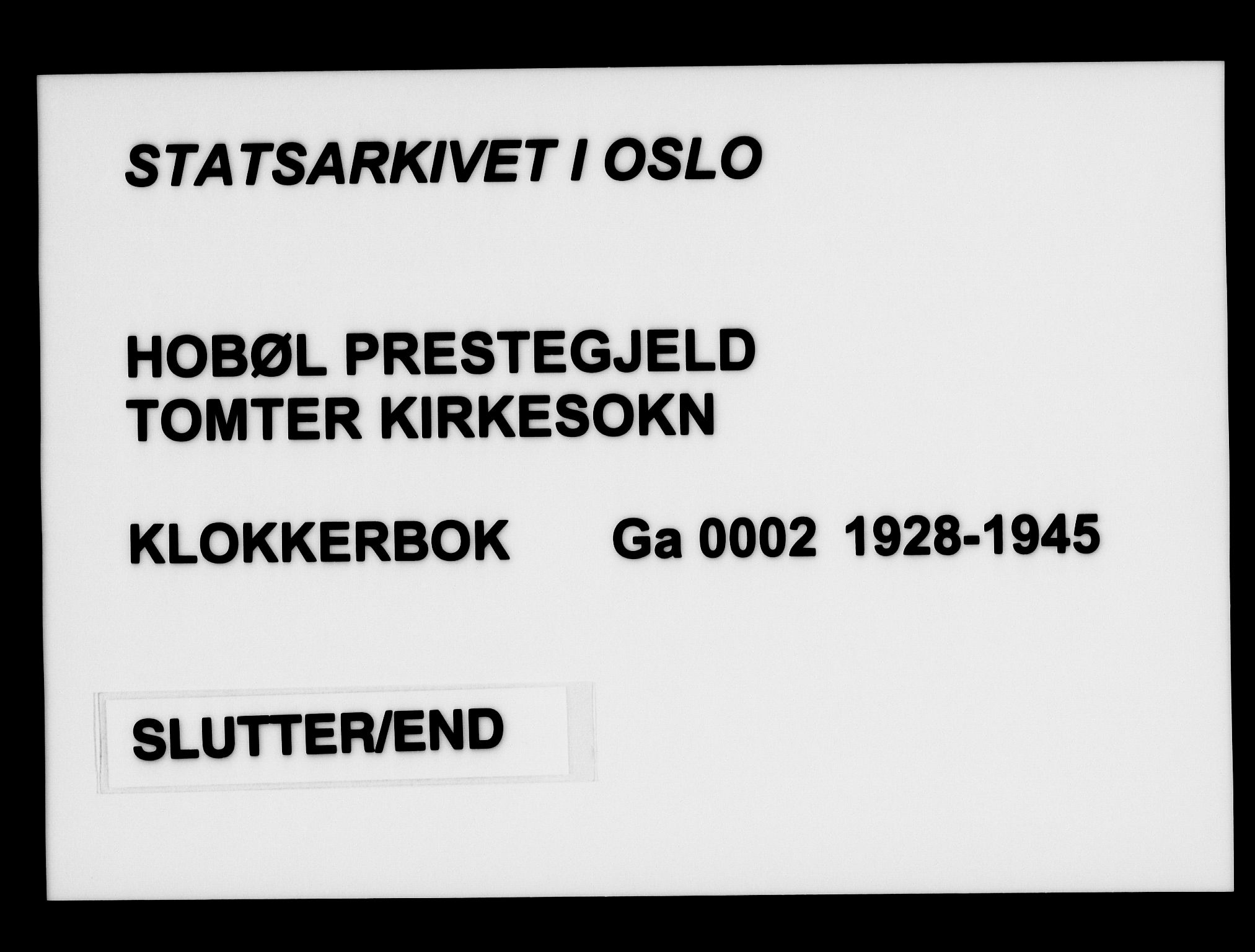 Hobøl prestekontor Kirkebøker, AV/SAO-A-2002/G/Ga/L0002: Klokkerbok nr. I 2, 1928-1945