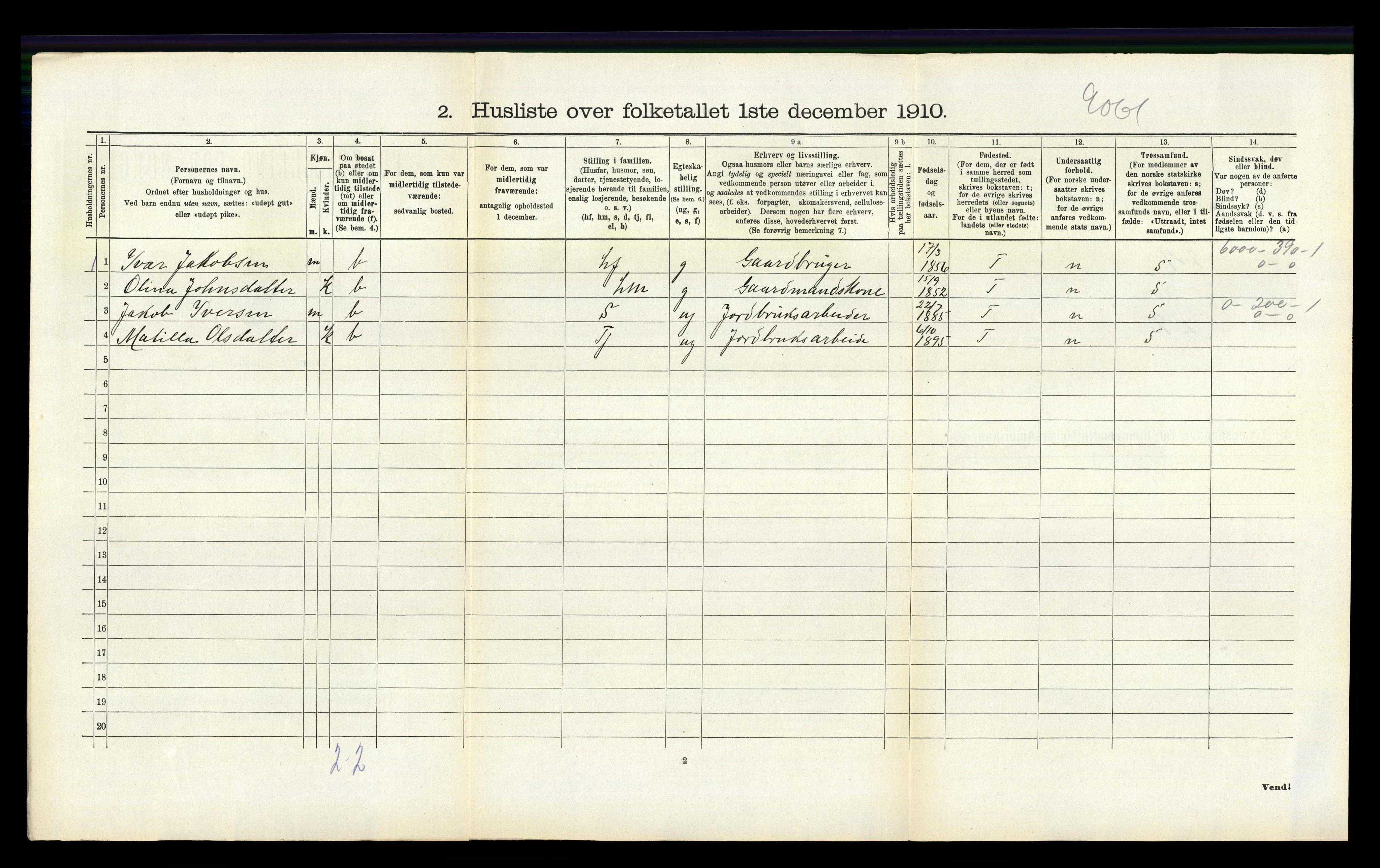RA, Folketelling 1910 for 1254 Hamre herred, 1910, s. 285