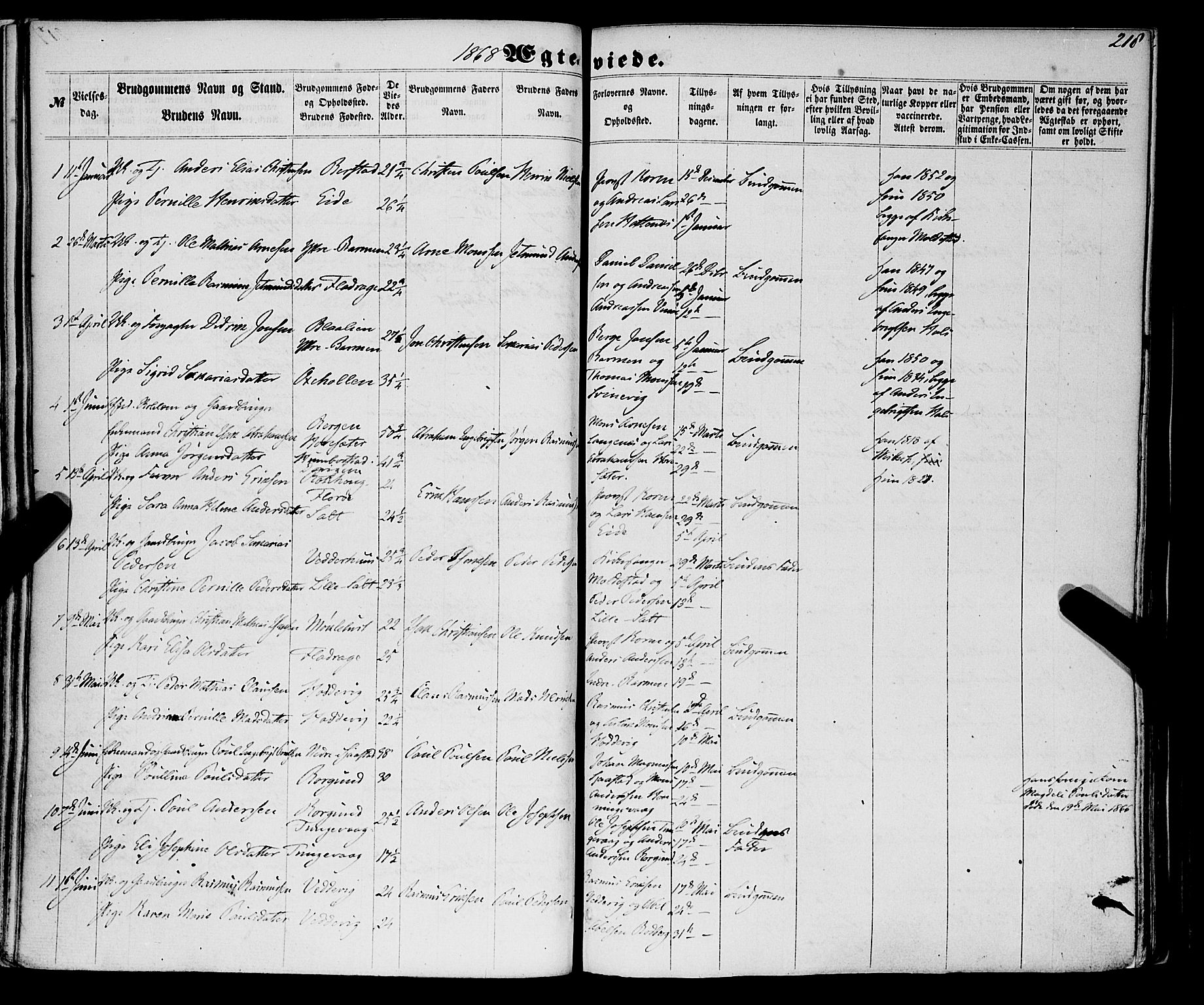 Selje sokneprestembete, AV/SAB-A-99938/H/Ha/Haa/Haaa: Ministerialbok nr. A 11, 1858-1870, s. 218
