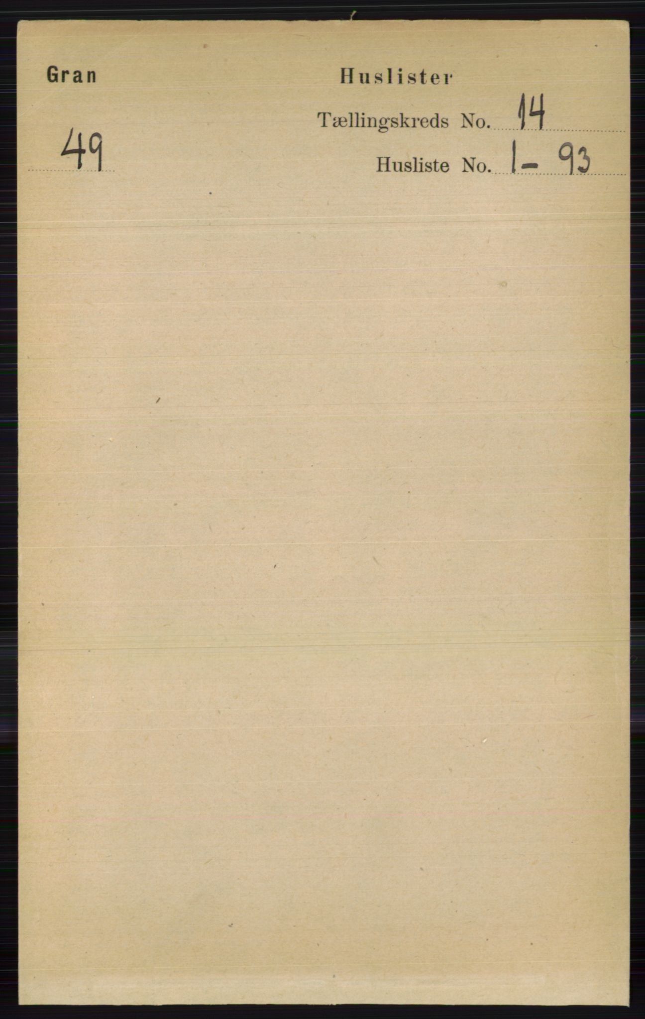 RA, Folketelling 1891 for 0534 Gran herred, 1891, s. 6878
