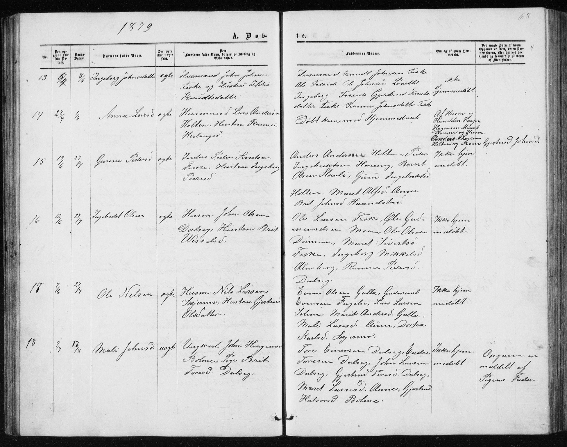 Ministerialprotokoller, klokkerbøker og fødselsregistre - Møre og Romsdal, AV/SAT-A-1454/597/L1064: Klokkerbok nr. 597C01, 1866-1898, s. 68