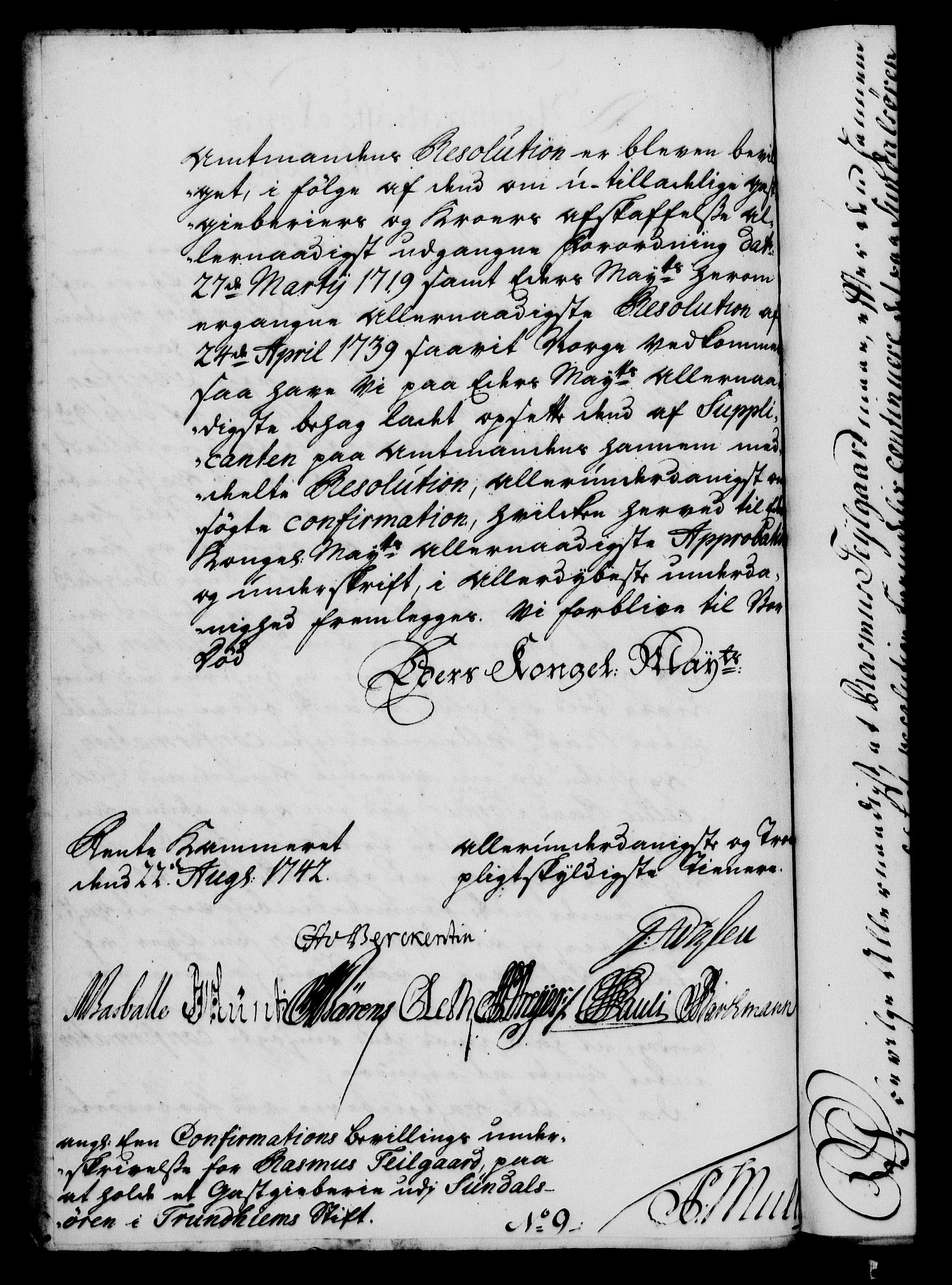 Rentekammeret, Kammerkanselliet, RA/EA-3111/G/Gf/Gfa/L0025: Norsk relasjons- og resolusjonsprotokoll (merket RK 52.25), 1742, s. 547