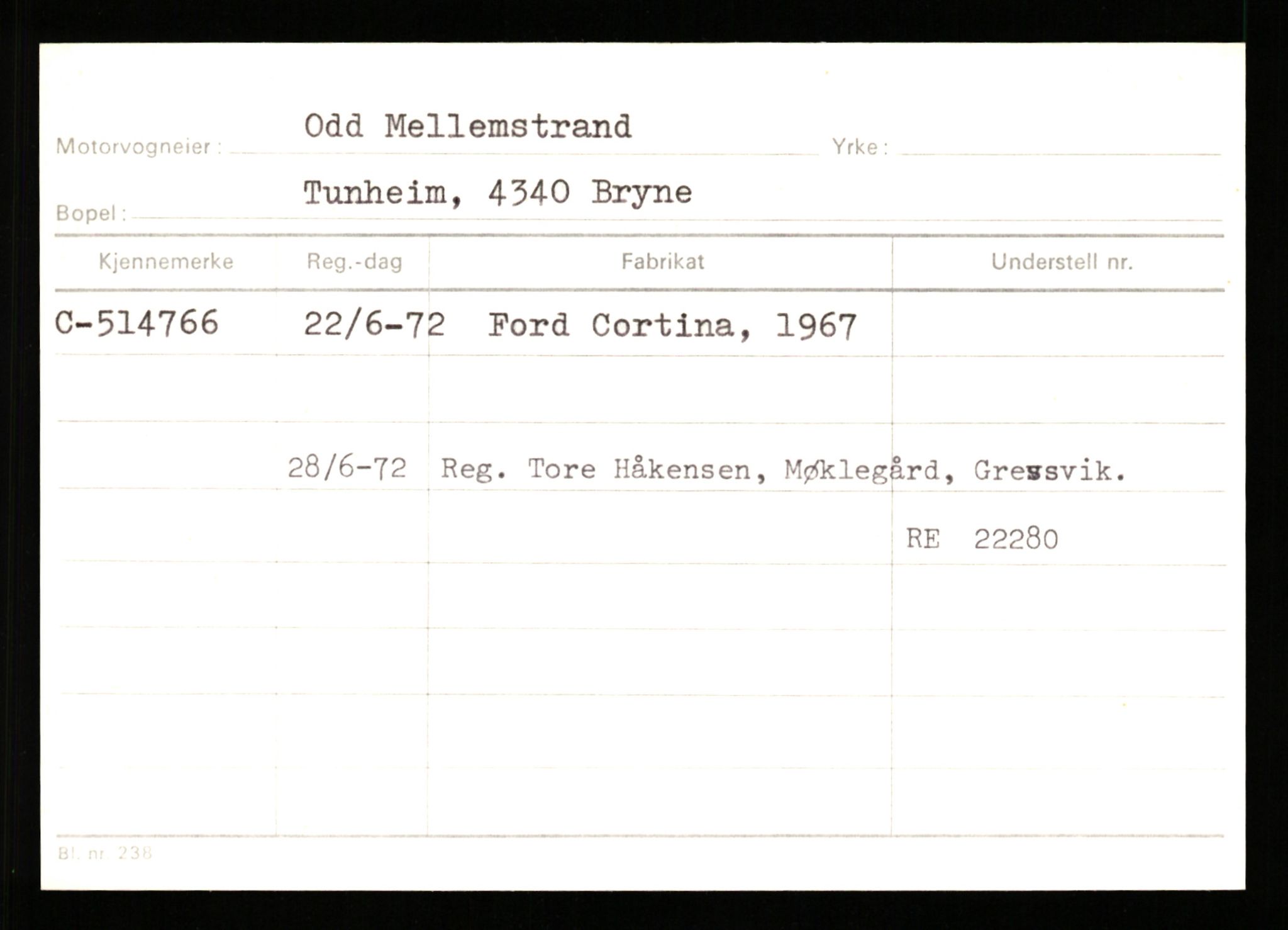 Stavanger trafikkstasjon, SAST/A-101942/0/G/L0012: Registreringsnummer: 363571 - 800000, 1930-1971, s. 801