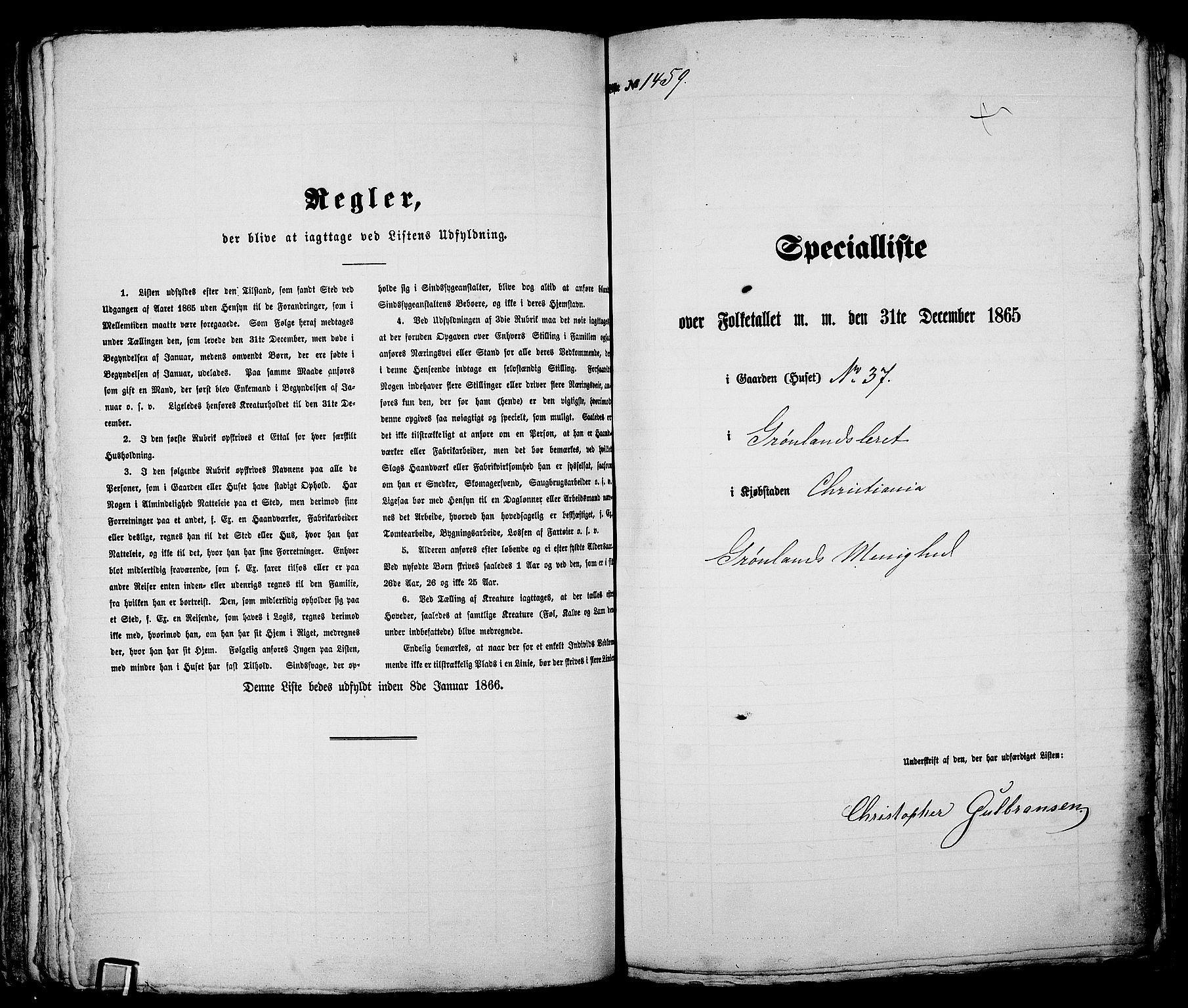 RA, Folketelling 1865 for 0301 Kristiania kjøpstad, 1865, s. 3311