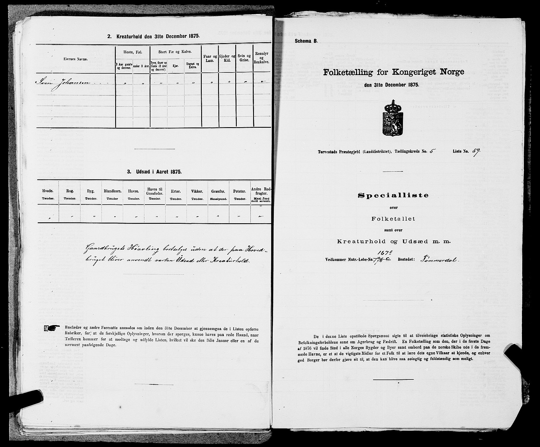 SAST, Folketelling 1875 for 1152L Torvastad prestegjeld, Torvastad sokn, Skåre sokn og Utsira sokn, 1875, s. 764