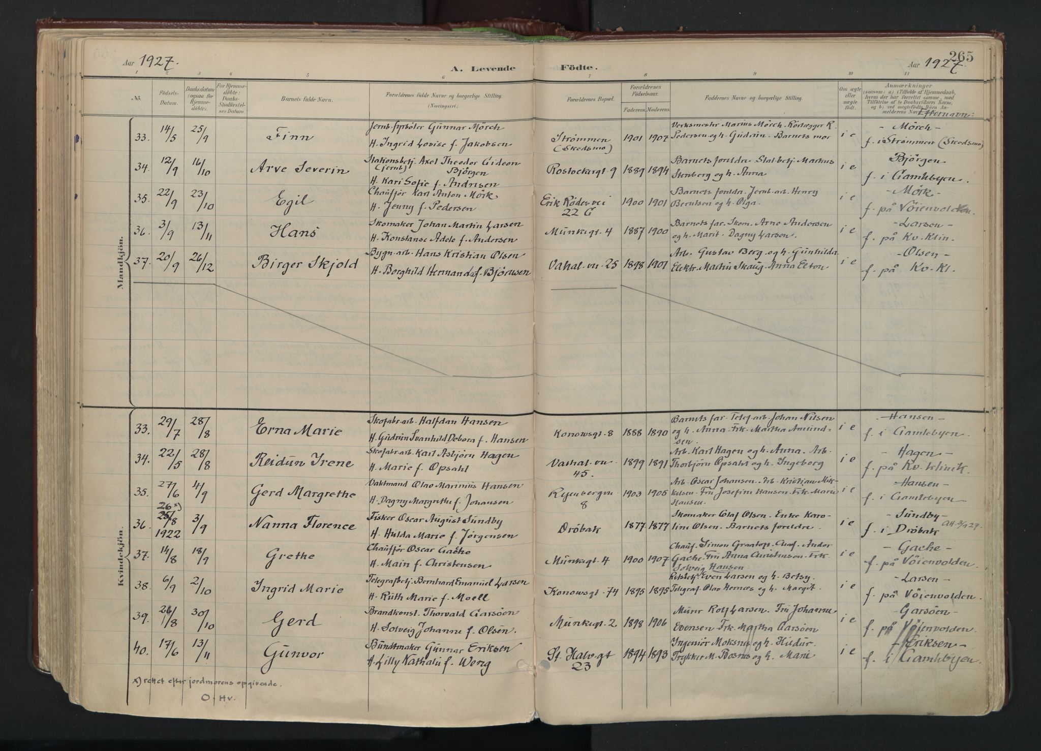 Gamlebyen prestekontor Kirkebøker, AV/SAO-A-10884/F/Fa/L0010: Ministerialbok nr. 10, 1895-1935, s. 265
