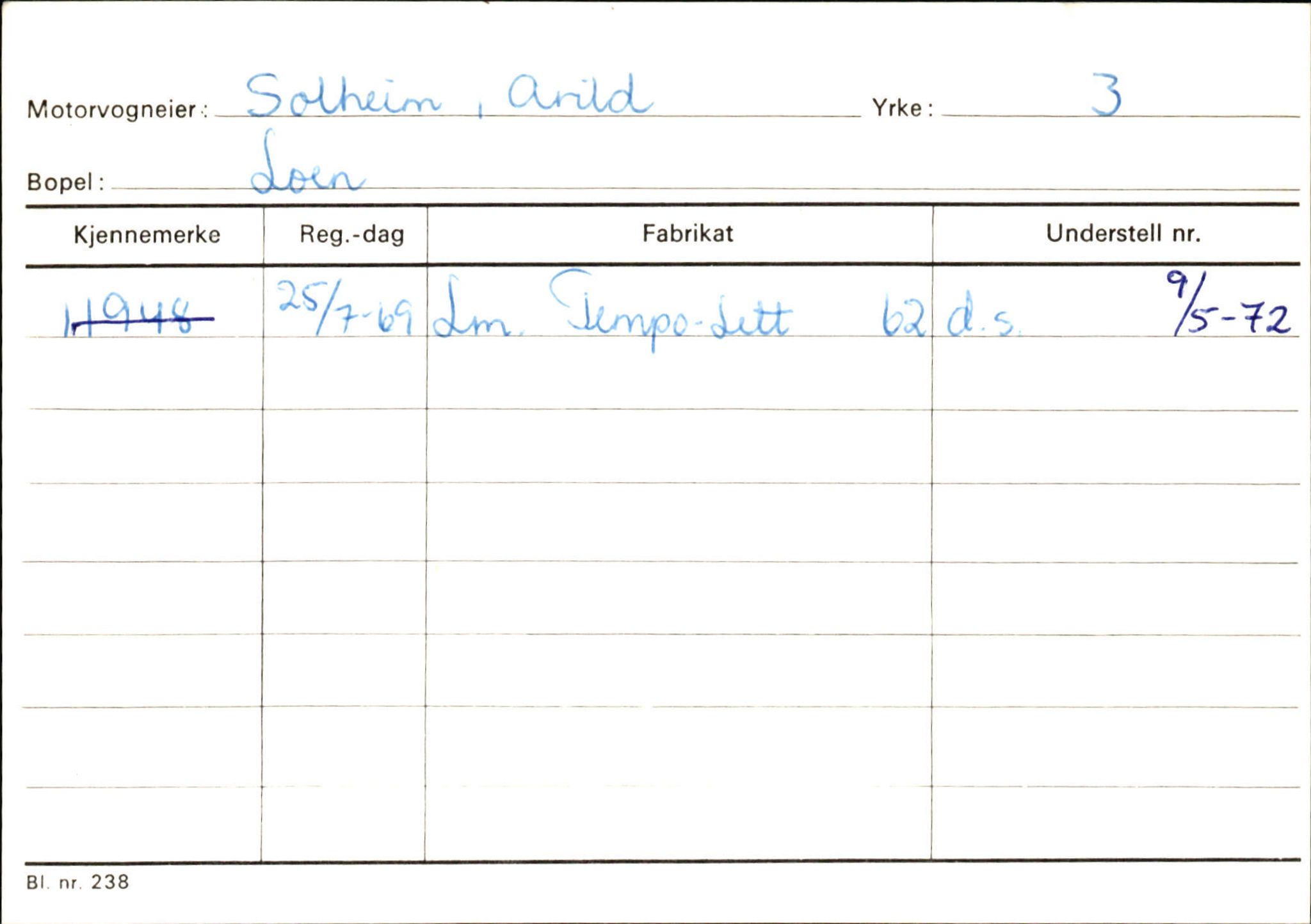 Statens vegvesen, Sogn og Fjordane vegkontor, AV/SAB-A-5301/4/F/L0131: Eigarregister Høyanger P-Å. Stryn S-Å, 1945-1975, s. 1407