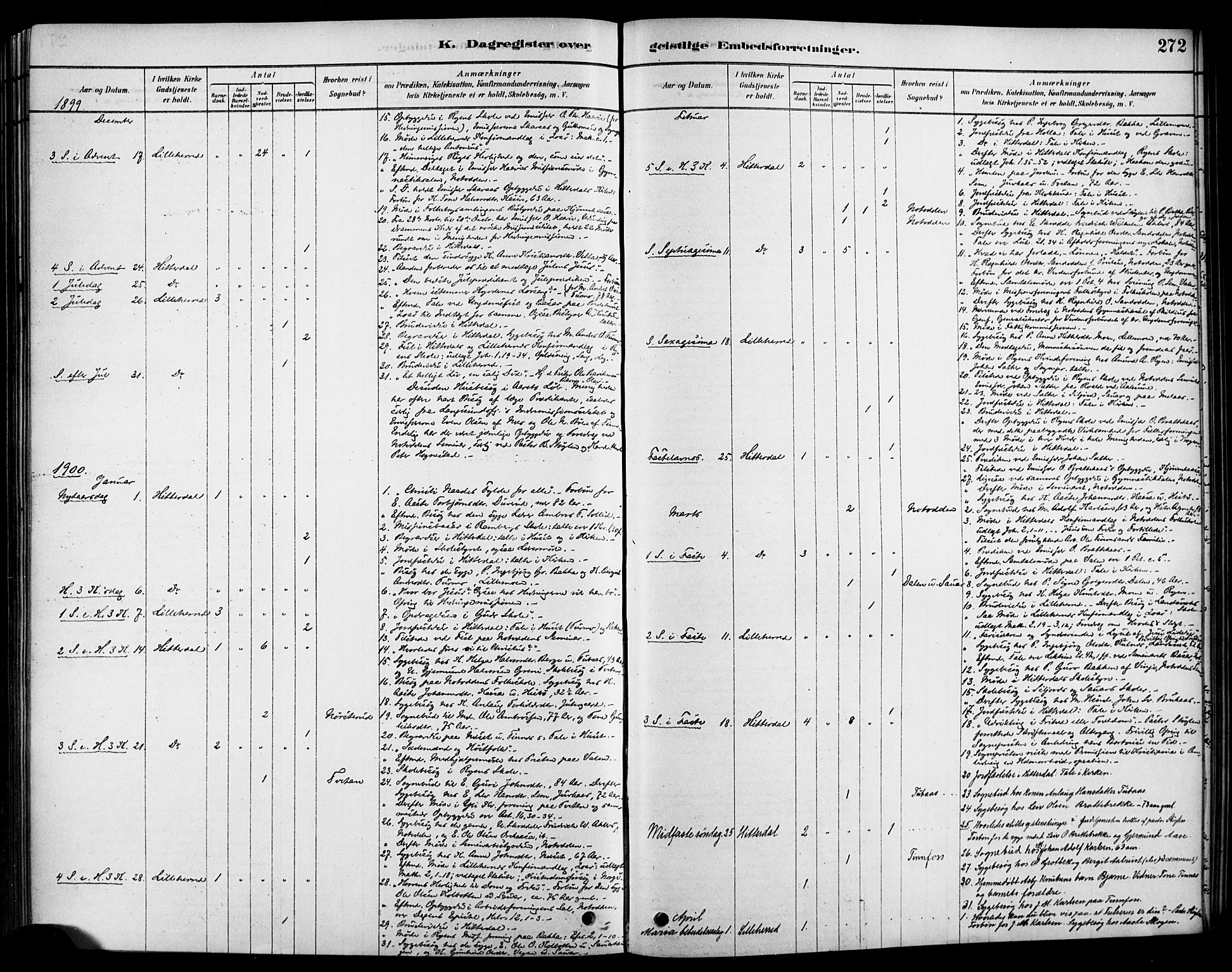 Heddal kirkebøker, AV/SAKO-A-268/F/Fa/L0009: Ministerialbok nr. I 9, 1878-1903, s. 272