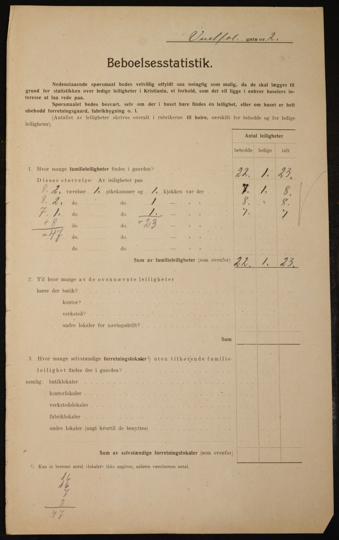 OBA, Kommunal folketelling 1.2.1910 for Kristiania, 1910, s. 116062