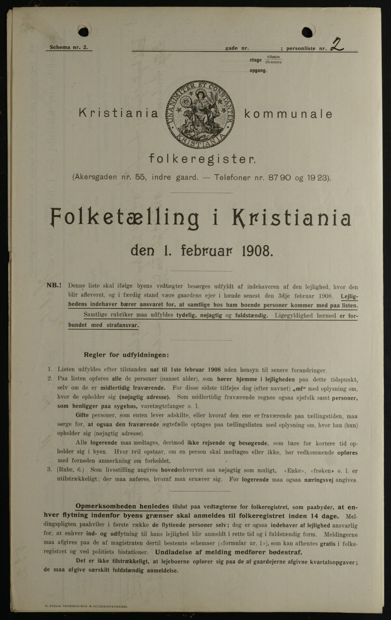 OBA, Kommunal folketelling 1.2.1908 for Kristiania kjøpstad, 1908, s. 72800